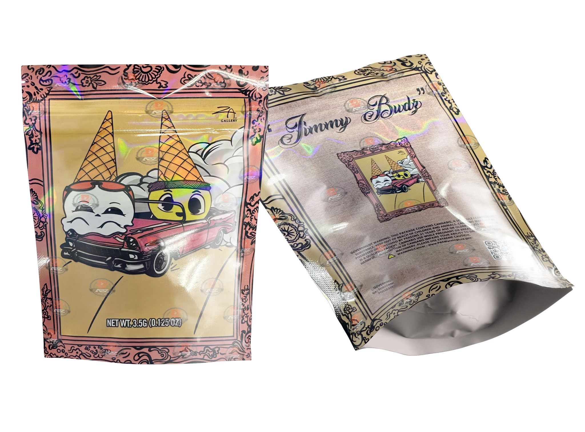 Jimmy Budz Mylar bag 3.5g Holographic  Packaging Only