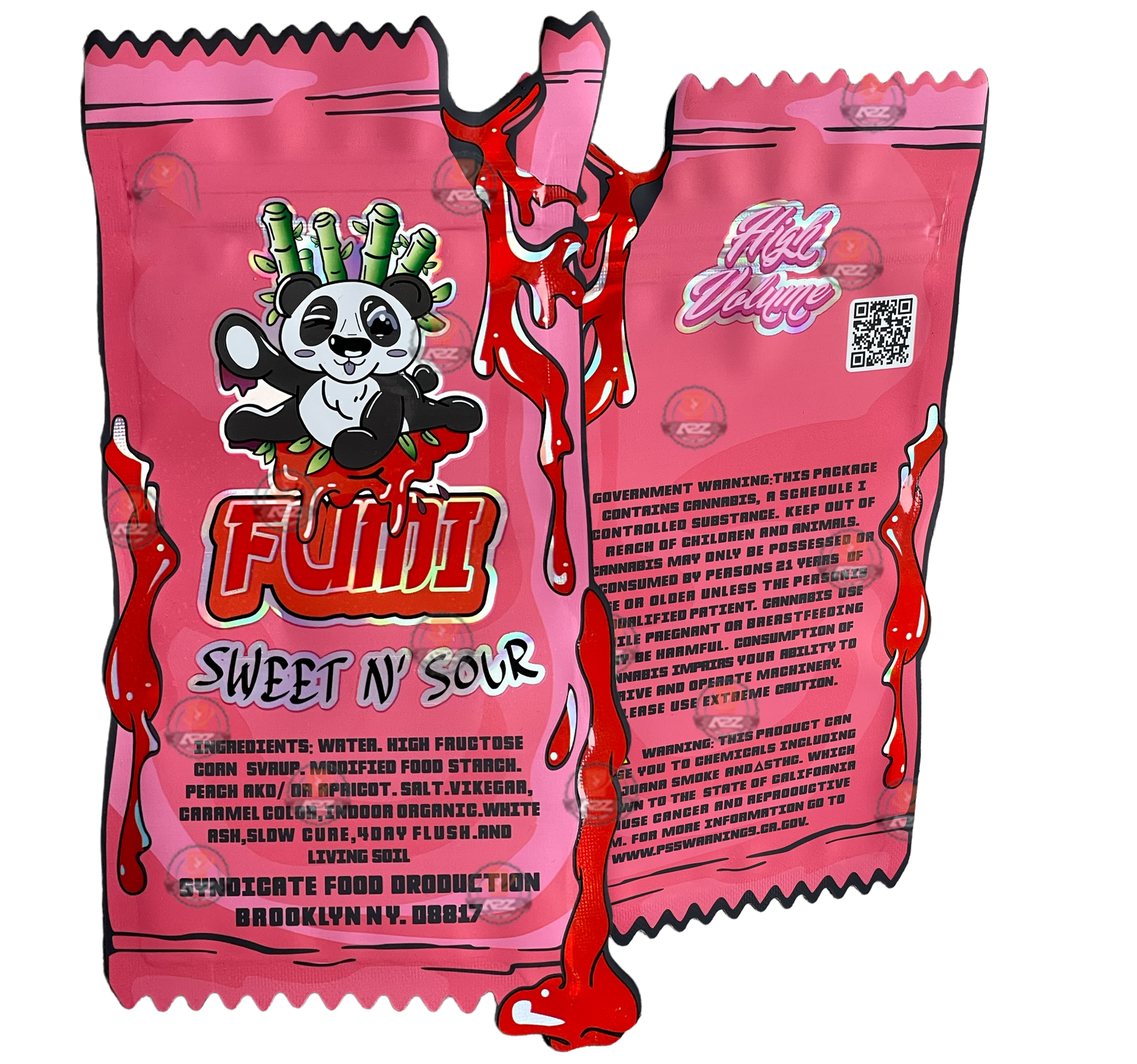 Fumi Sweet N Sour Sauce cut out Mylar Bags 3.5g Die Cut Holographic