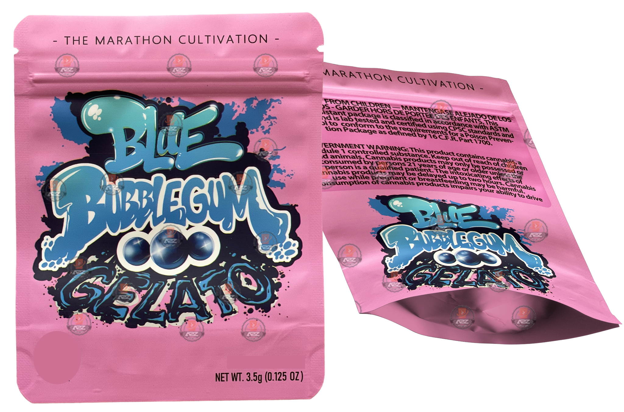 Blue Bubblegum Gelato 3.5g Mylar Bag The Marathon Cultivation- Packaging Only