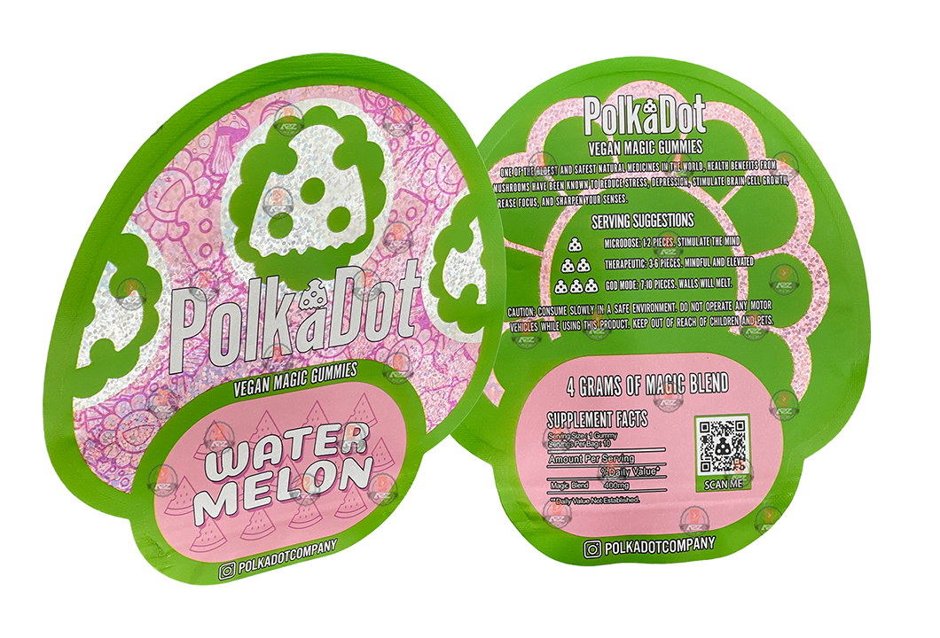 Polkadot Gummies Watermelon Mylar bags 3.5g (Empty Bag-Packaging only)