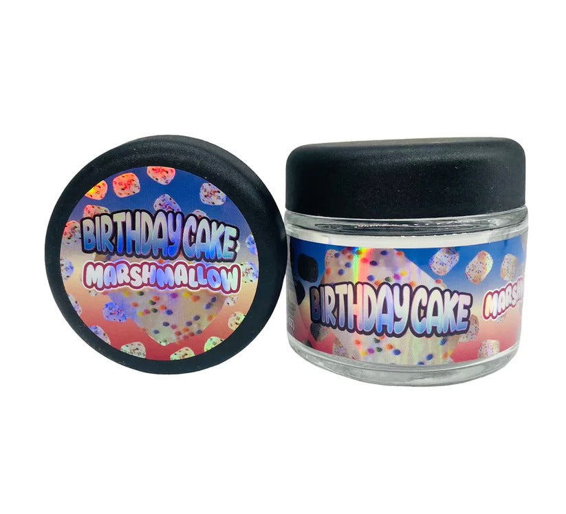 Birthday Cake Sprinkelz 3.5g Glass Jars with Holographic Stickers