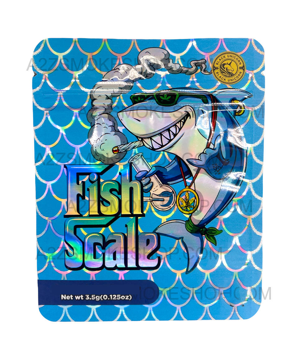 Black Unicorn-Fish Scale Holographic Mylar bag 3.5g  For Flower
