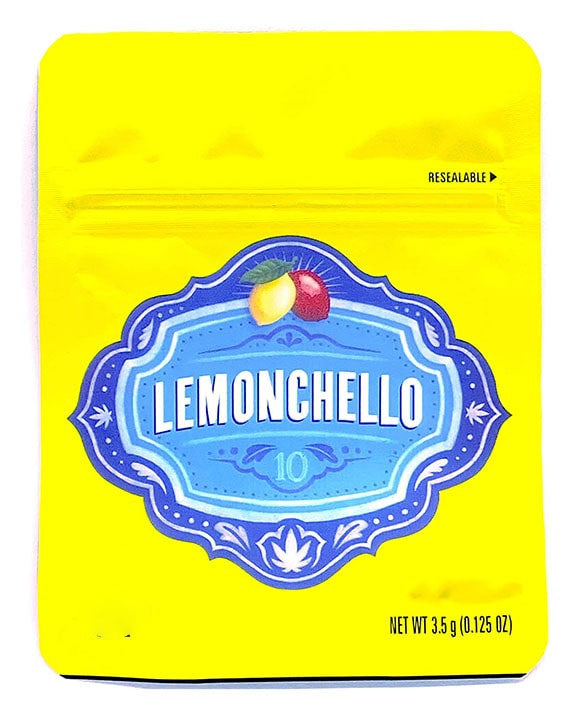 Cookies Lemonchello Mylar Bags 3.5 Grams Smell Proof Resealable Bags w/ Holographic Authenticity Stickers )