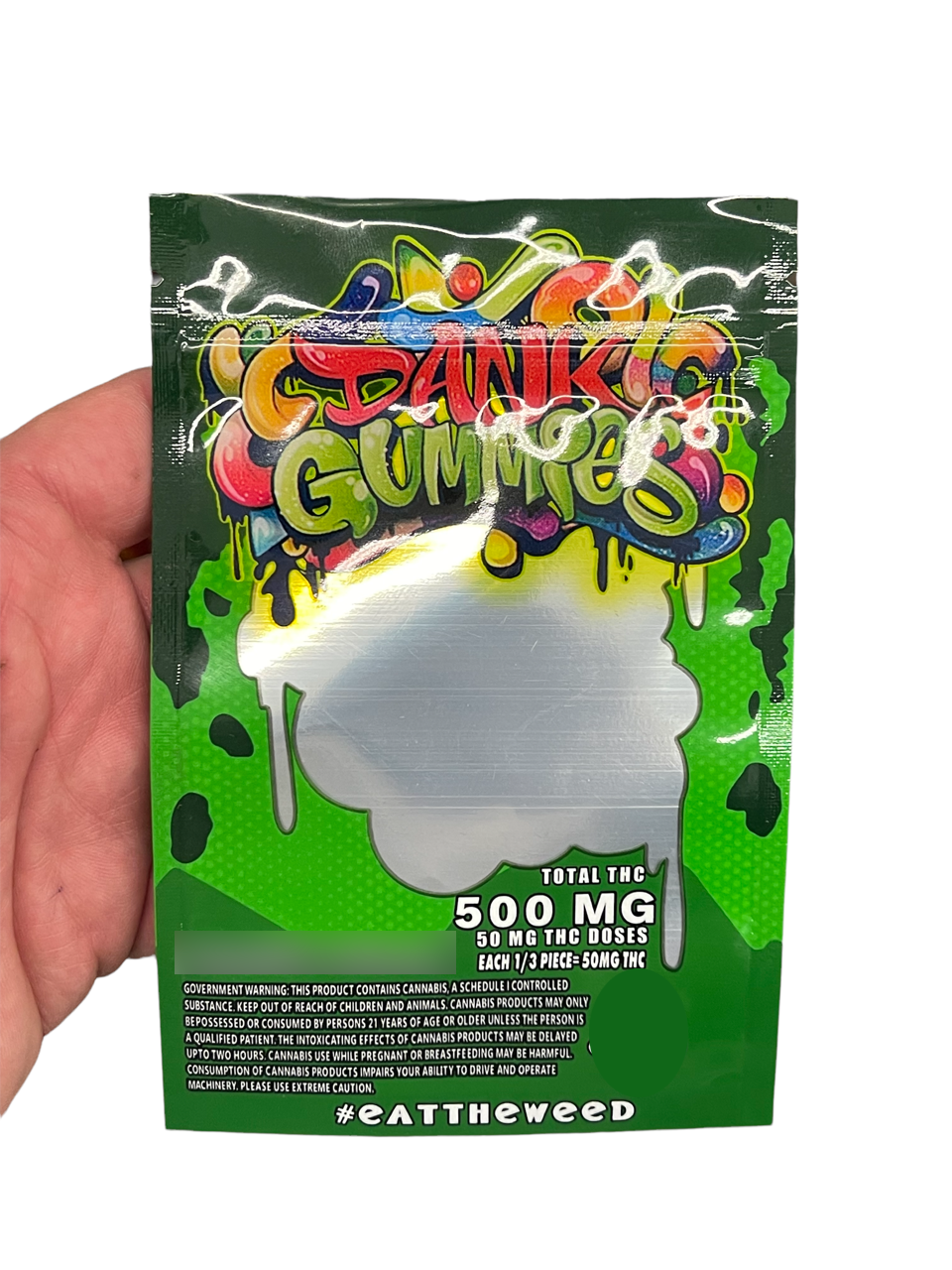 Dank Gummies 500mg  Mylar Bag Green-Packaging Only