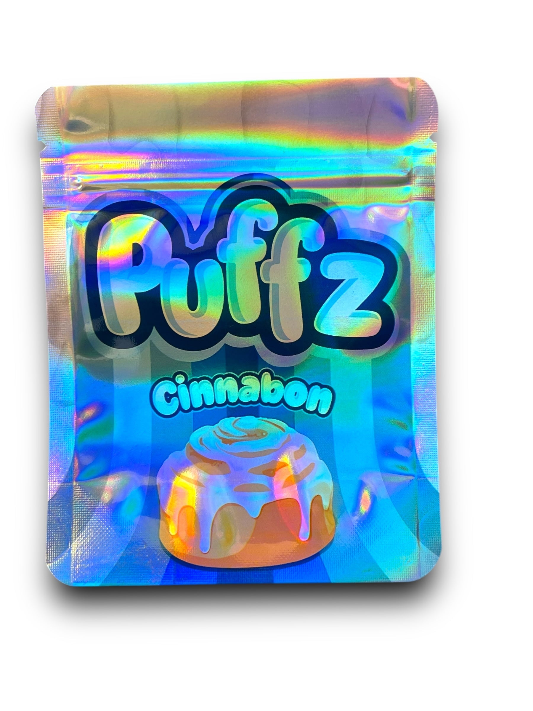 Puffz Cinnabon Mylar Bags 3.5g Holographic