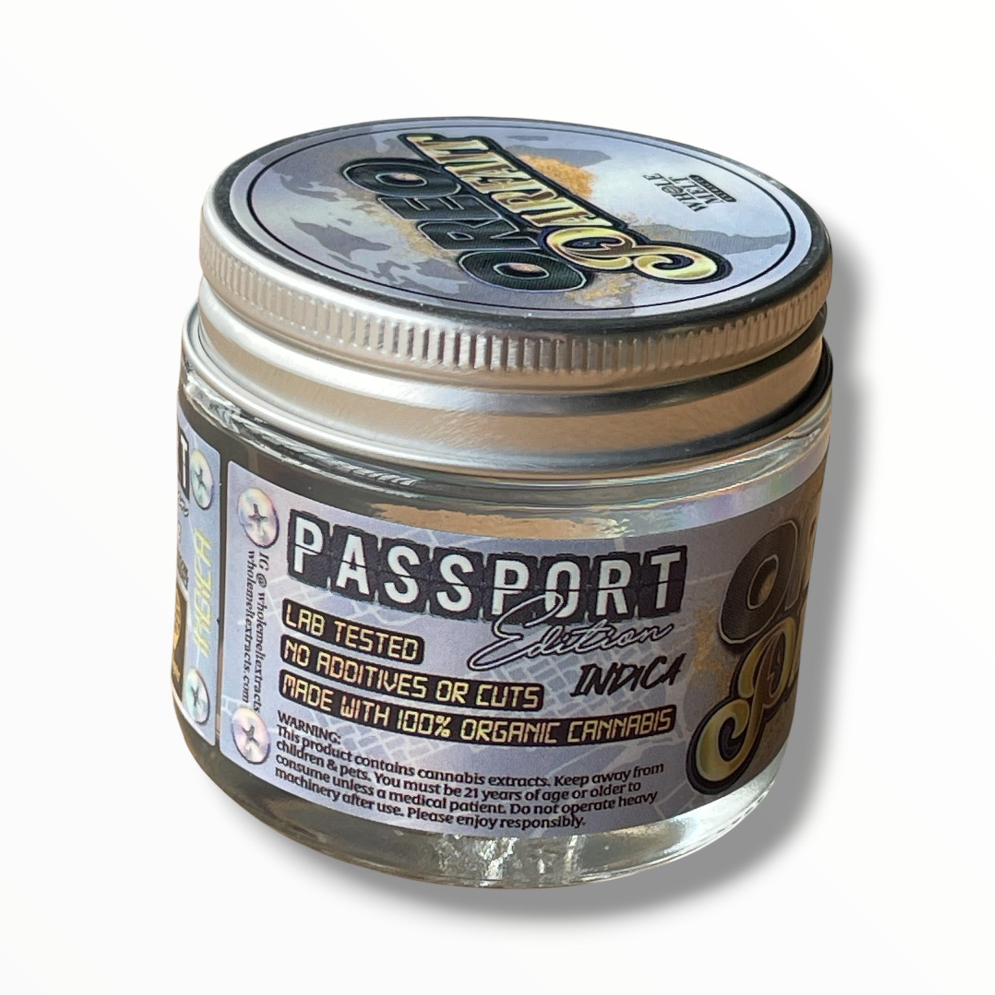 Whole Melt Passport Edition 1oz Glass Jars - Varity Pack 16 Strains in box Empty Jars