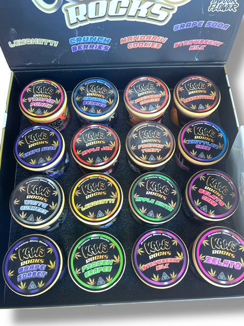 Kawz Exotic Edition Moon Rocks 1oz Glass Jars - Varity Pack 16 Strains in box Empty Jars (Copy)