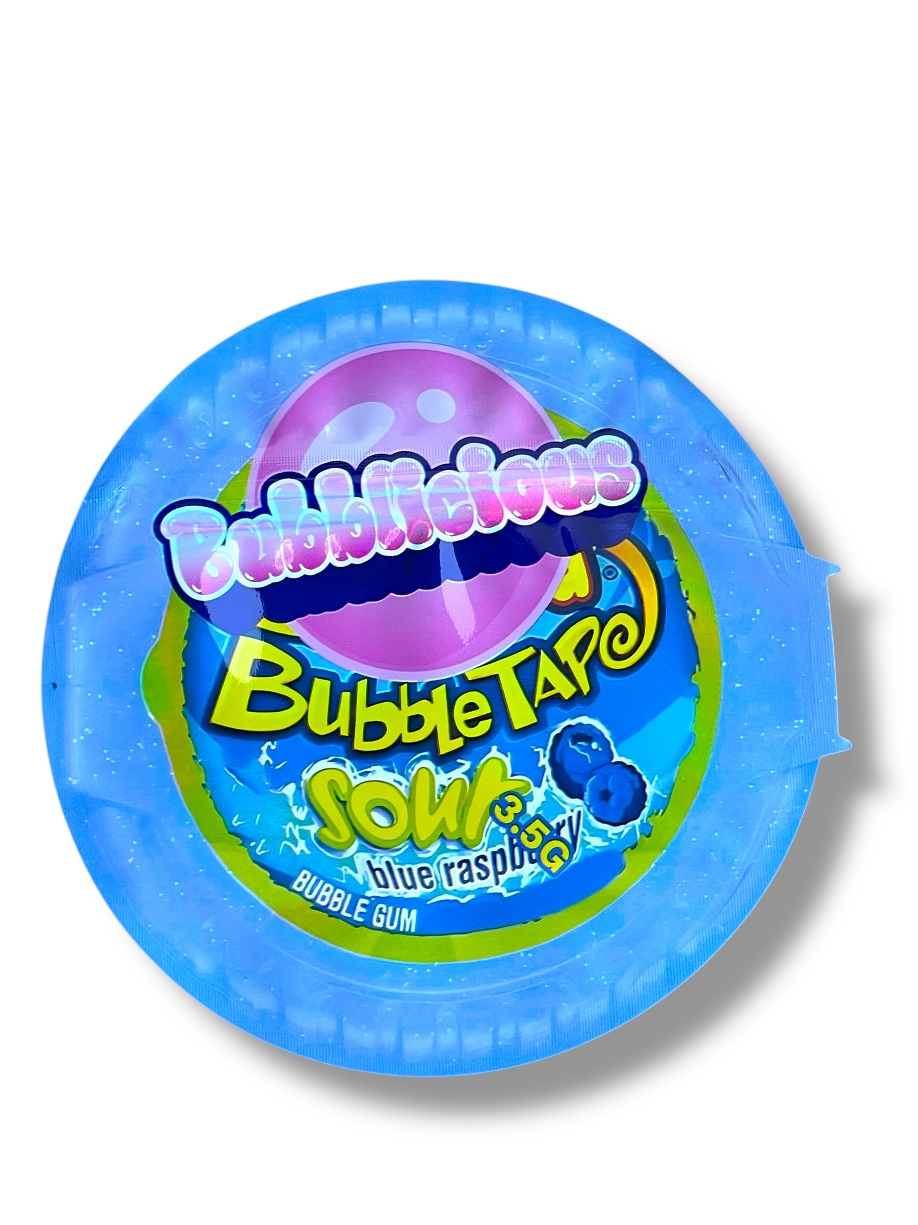 Bubble Tape Sour Blue Raspberry Mylar Bag 3.5g shape bag