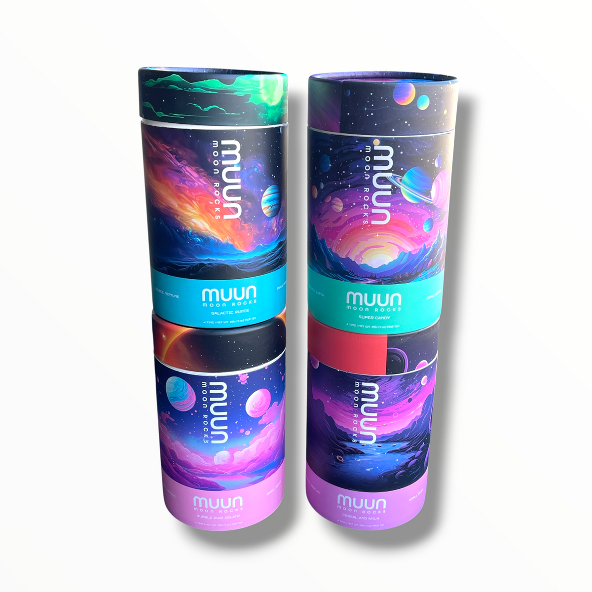Muun Moon Rocks Min Strain Variety Pack 4 Muun Capsules - 16 Moon Rock Pods - Packaging Only