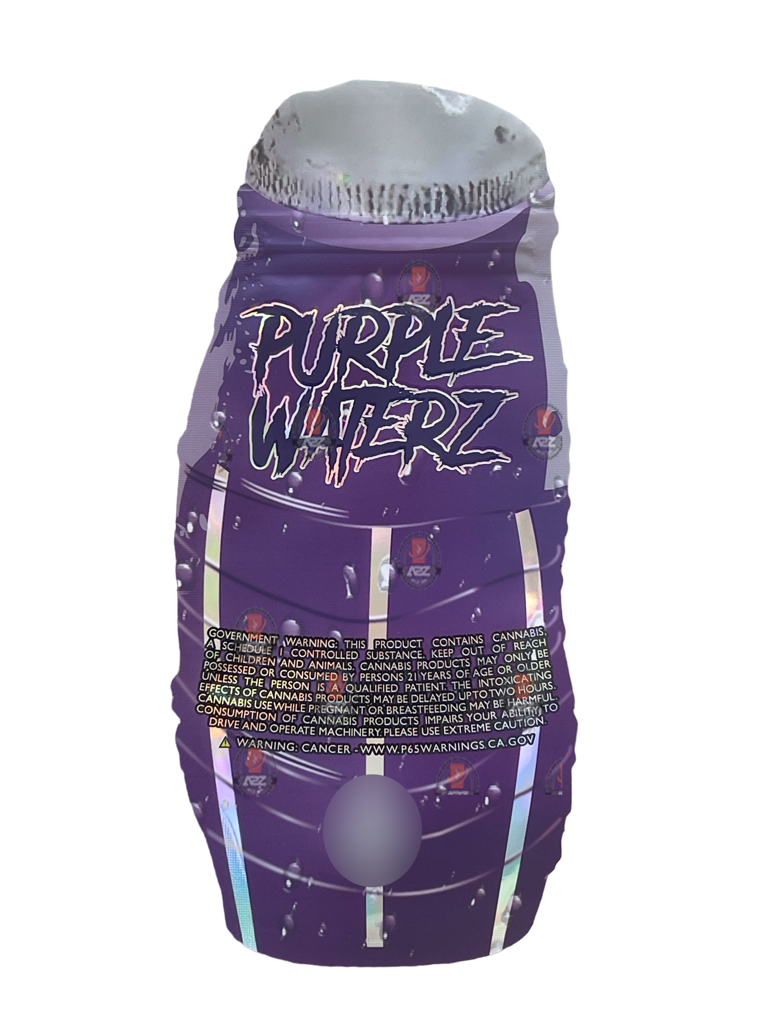 Purple Waterz 3.5 grams Mylar Bag Holographic