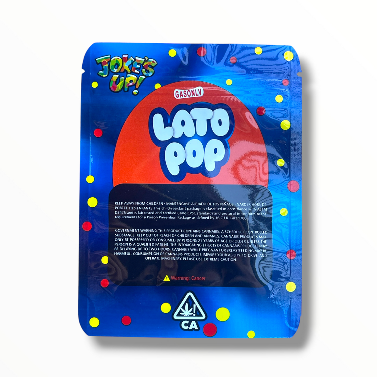 Jokes UP Lato POP Mylar Bags 3.5 Grams Smell Proof Resealable Bags