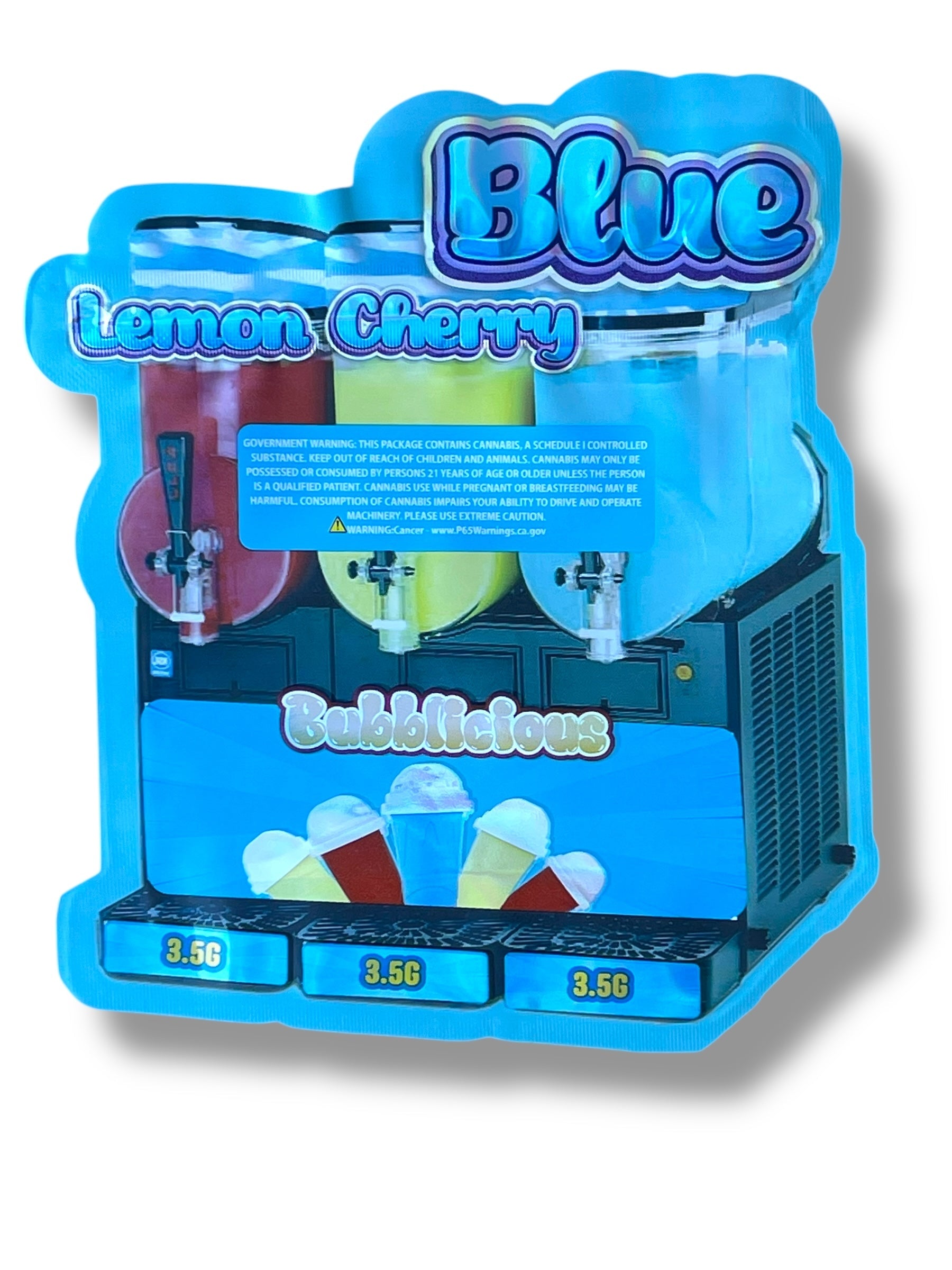 Blue Lemon Cherry Mylar Bag 3.5g shape bag