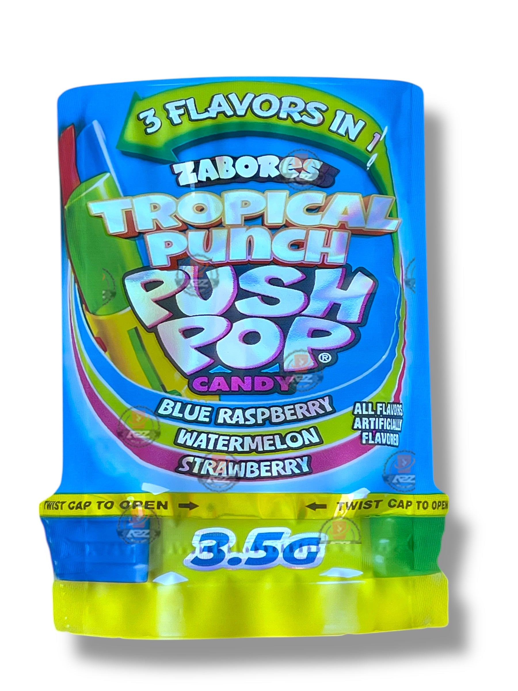 Zabores Tropical Punch Push Pop Candy Mylar Bag 3.5g shape bag