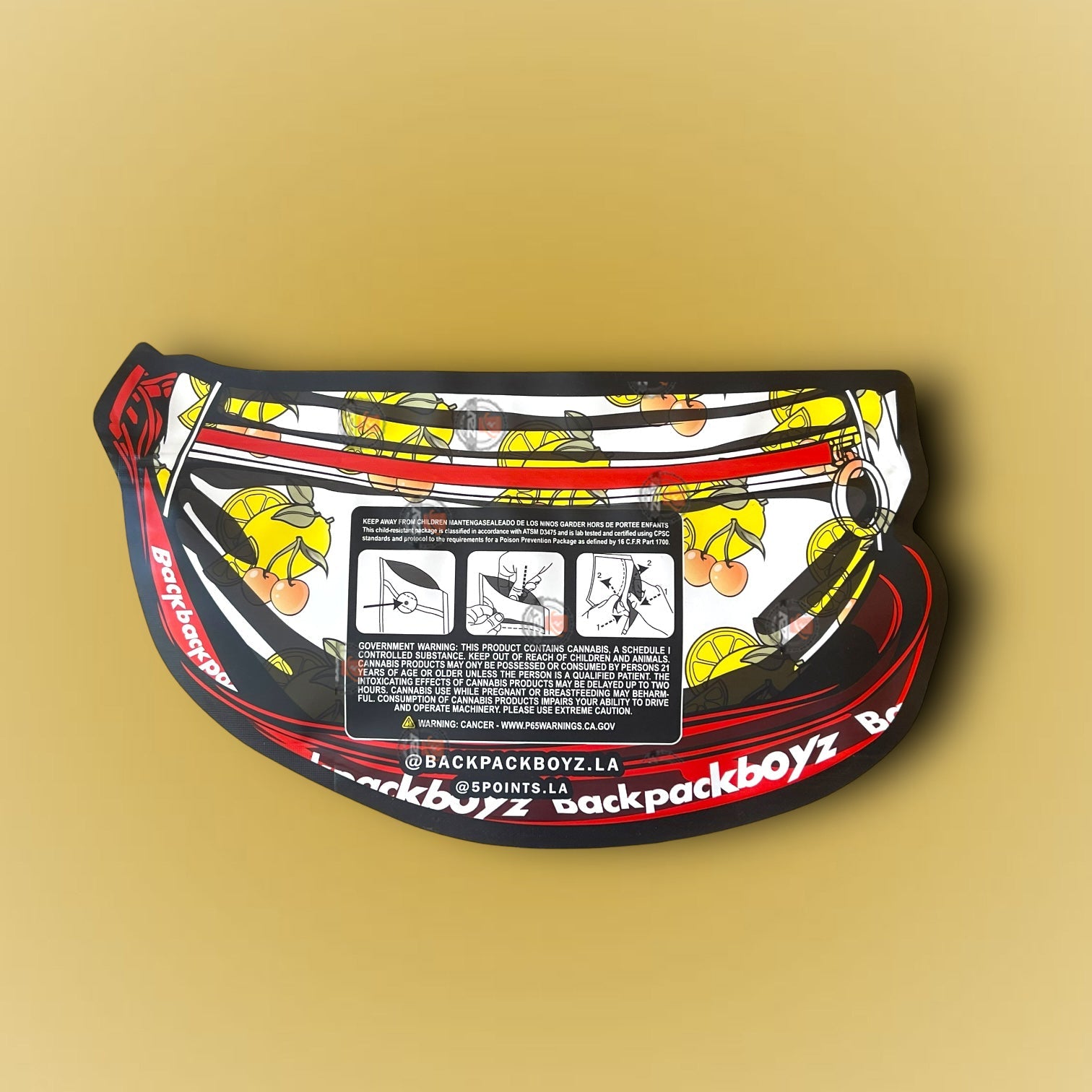 White Cherry Gelato 7 G Mylar Bags Backpack Boyz