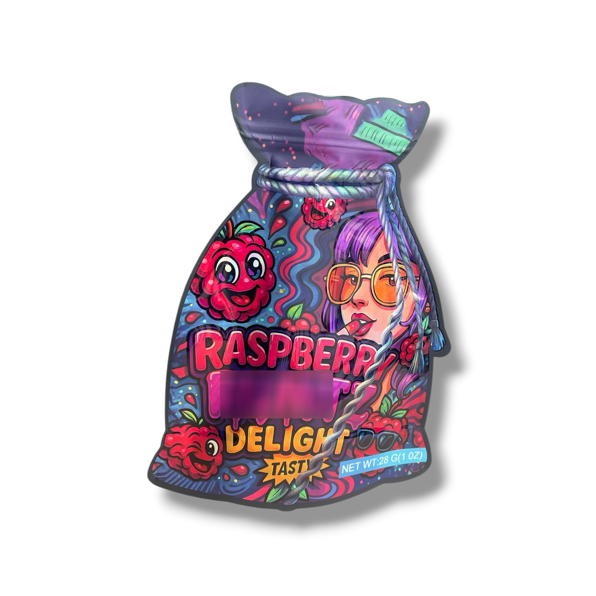 Raspberry Runts Delight 1 OZ  28G empty Mylar bag 1 ounce (50 Count)