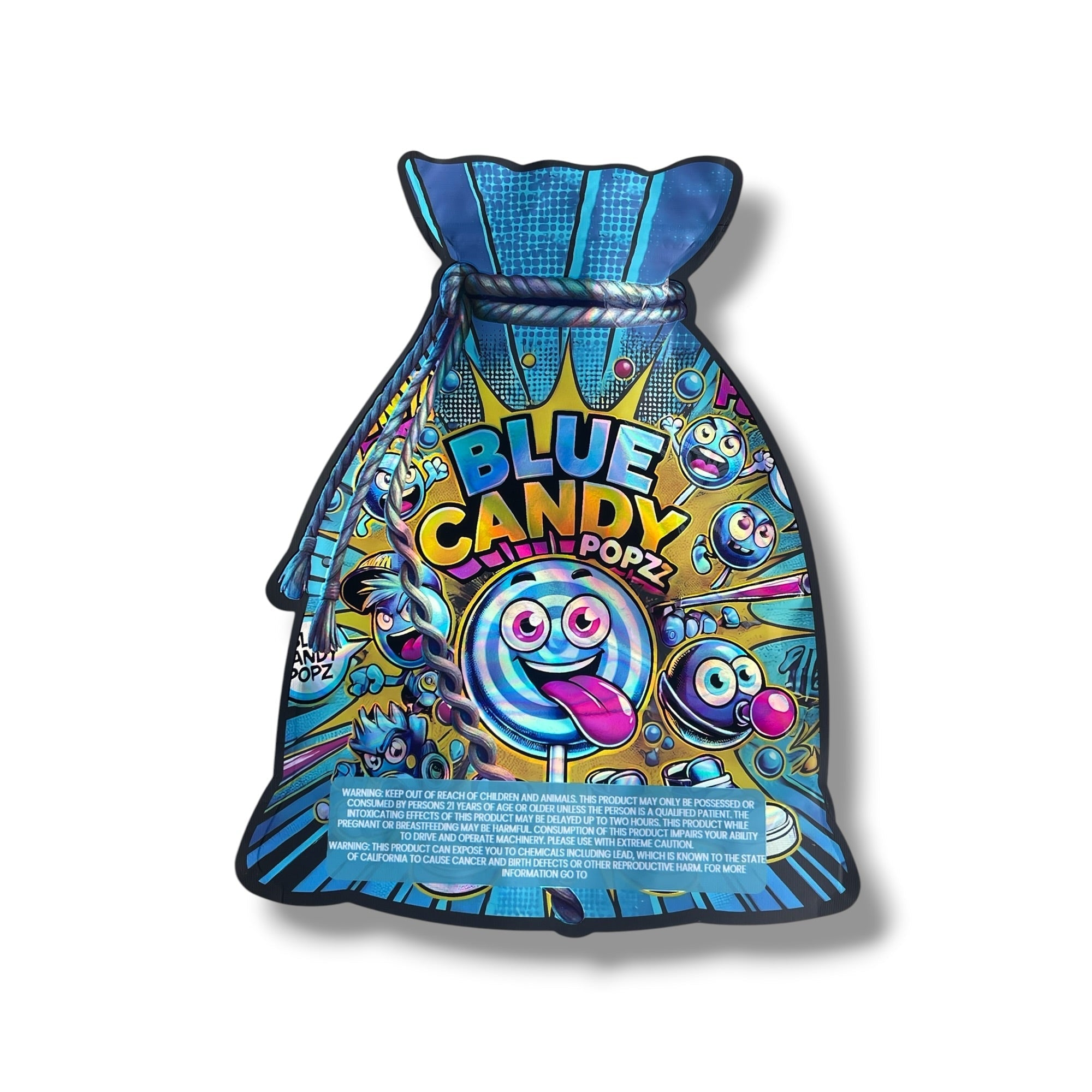 Blue Candy Popz 1 OZ 28G empty Mylar bag 1 ounce (50 Count)