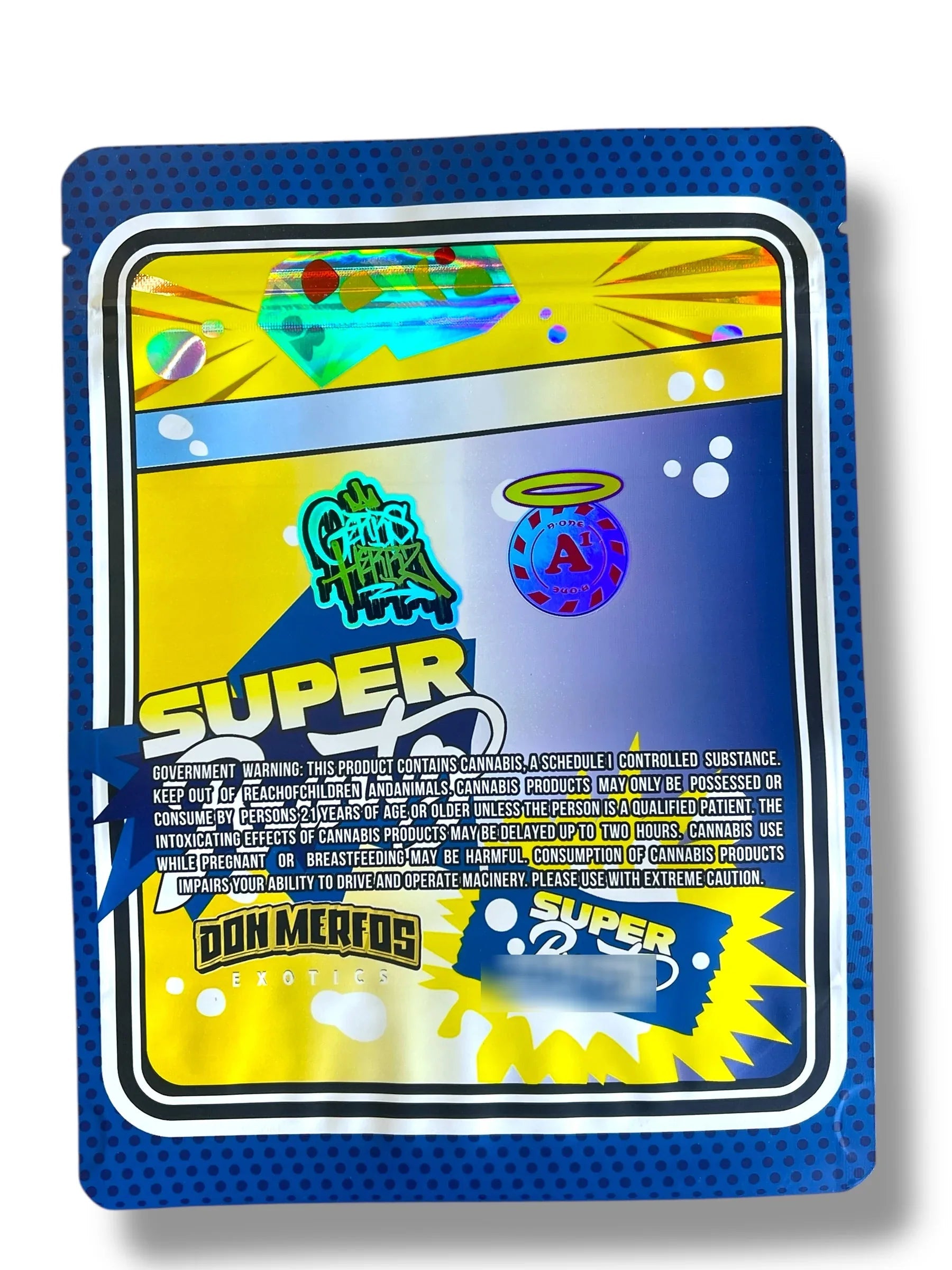 Don Merfos Super1 OZ 28G empty Mylar bag 1 ounce (50 Count) - Black Unicorn Hub