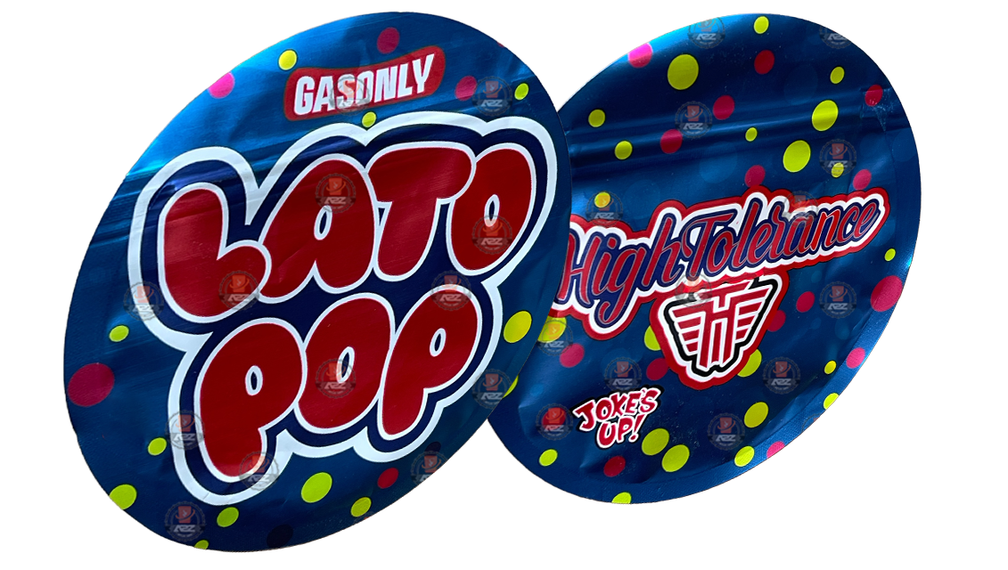 Jokes UP Lato Pop Blue 3.5G Holographic Bag - High Tolerance cut out Mylar zip lock bag