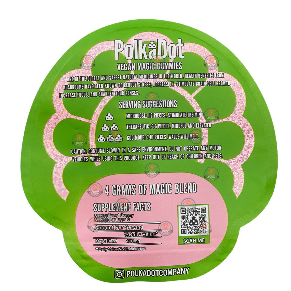 Polkadot Gummies Watermelon Mylar bags 3.5g (Empty Bag-Packaging only)