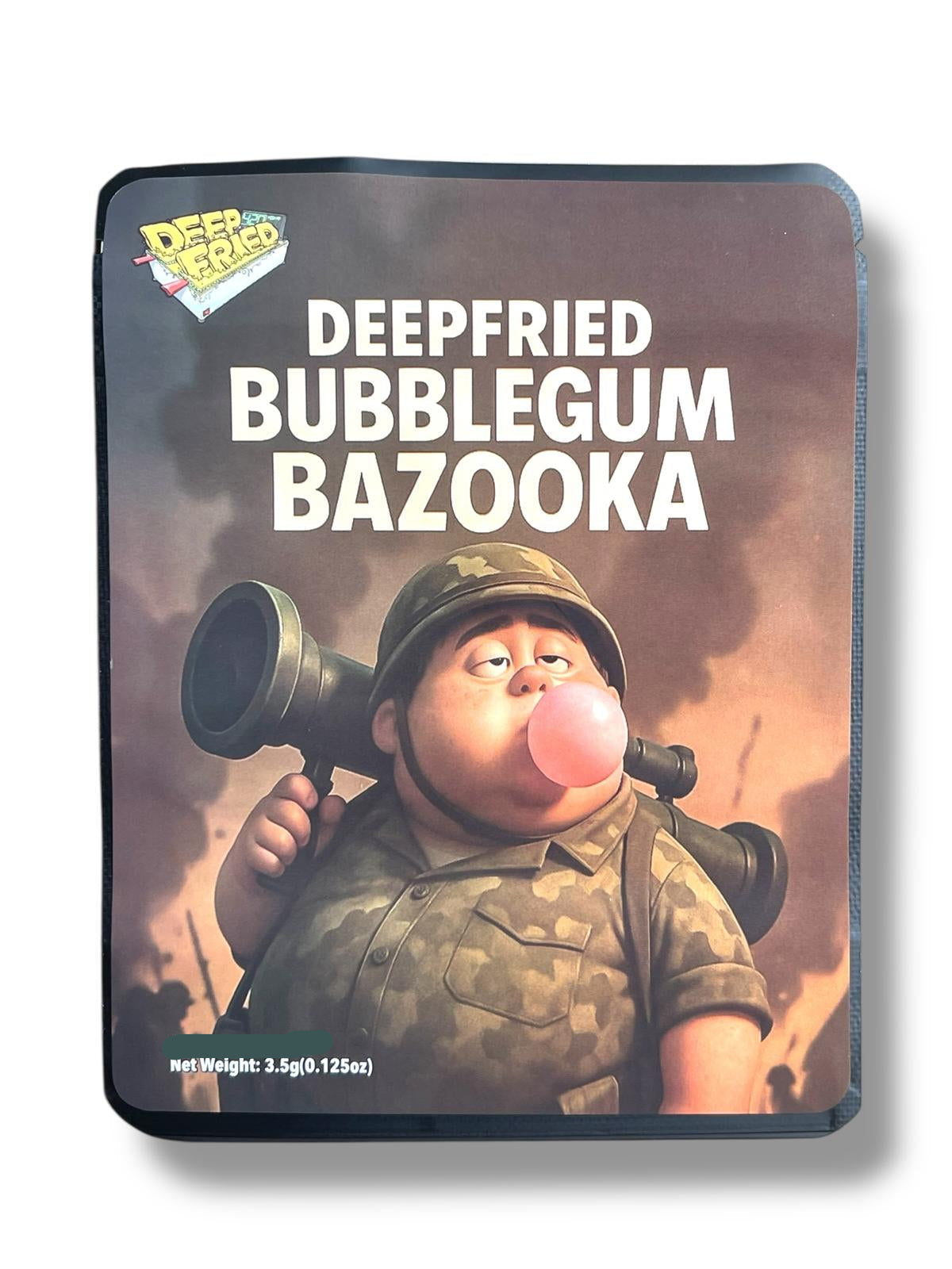 Deep fried Bubblegum Bazooka 3.5G Sticker Mylar Bags
