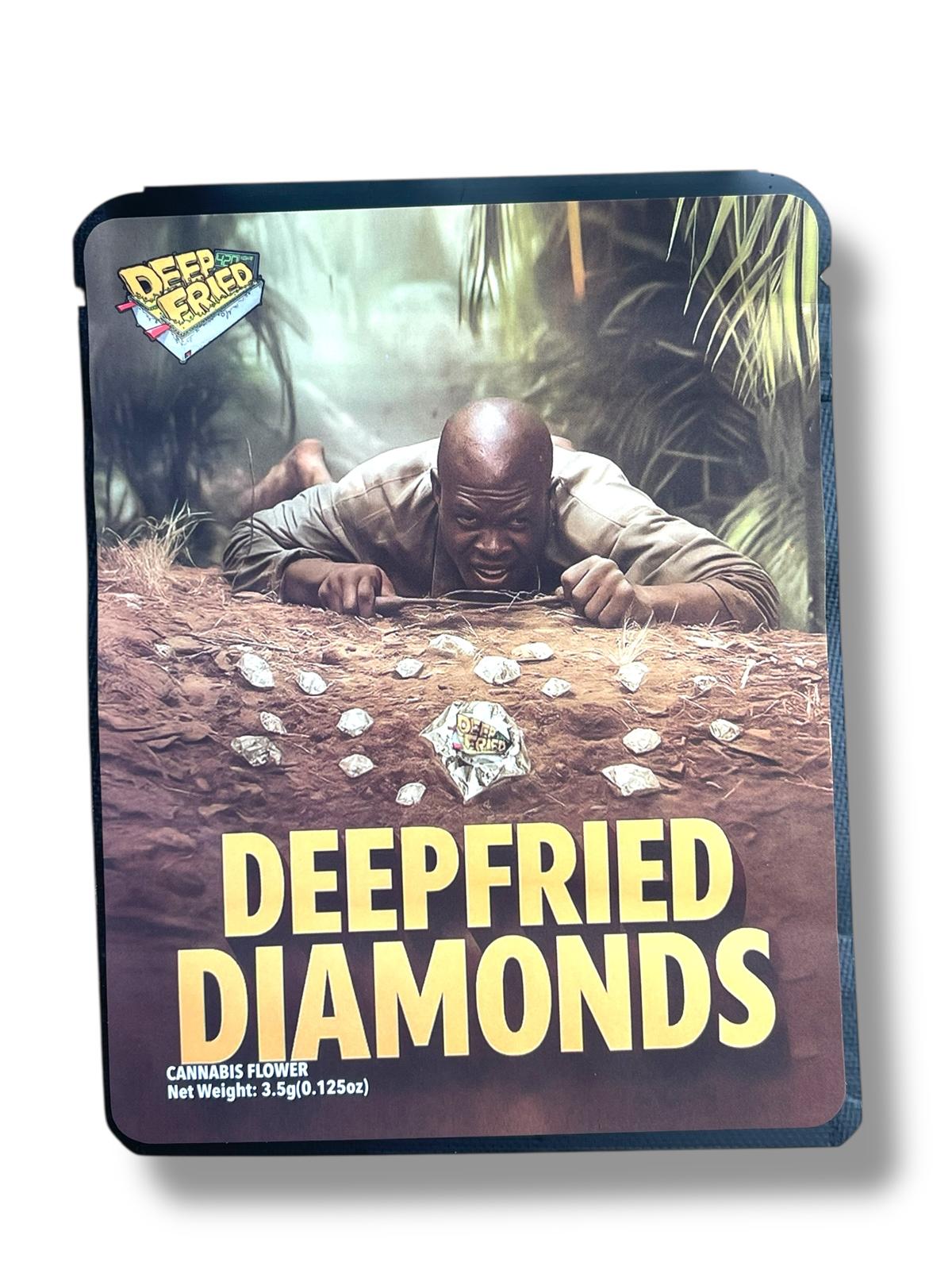 Deep fried Diamonds 3.5G Sticker Mylar Bags