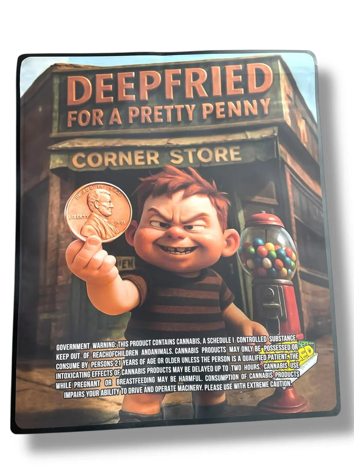 Deep Fried For A Pretty Penny Combo Sticker Mylar Bags | 16oz, 1oz & 3.5g - Black Unicorn Hub