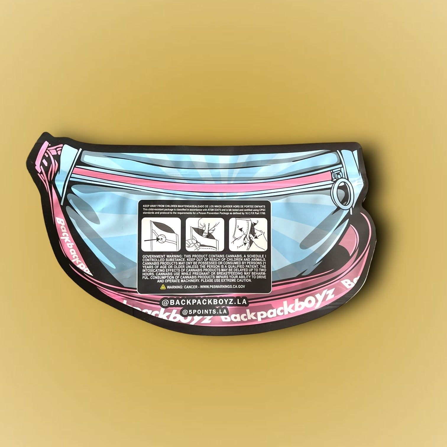 White Bubblegum Gelato 7 G Mylar Bags Backpack Boyz