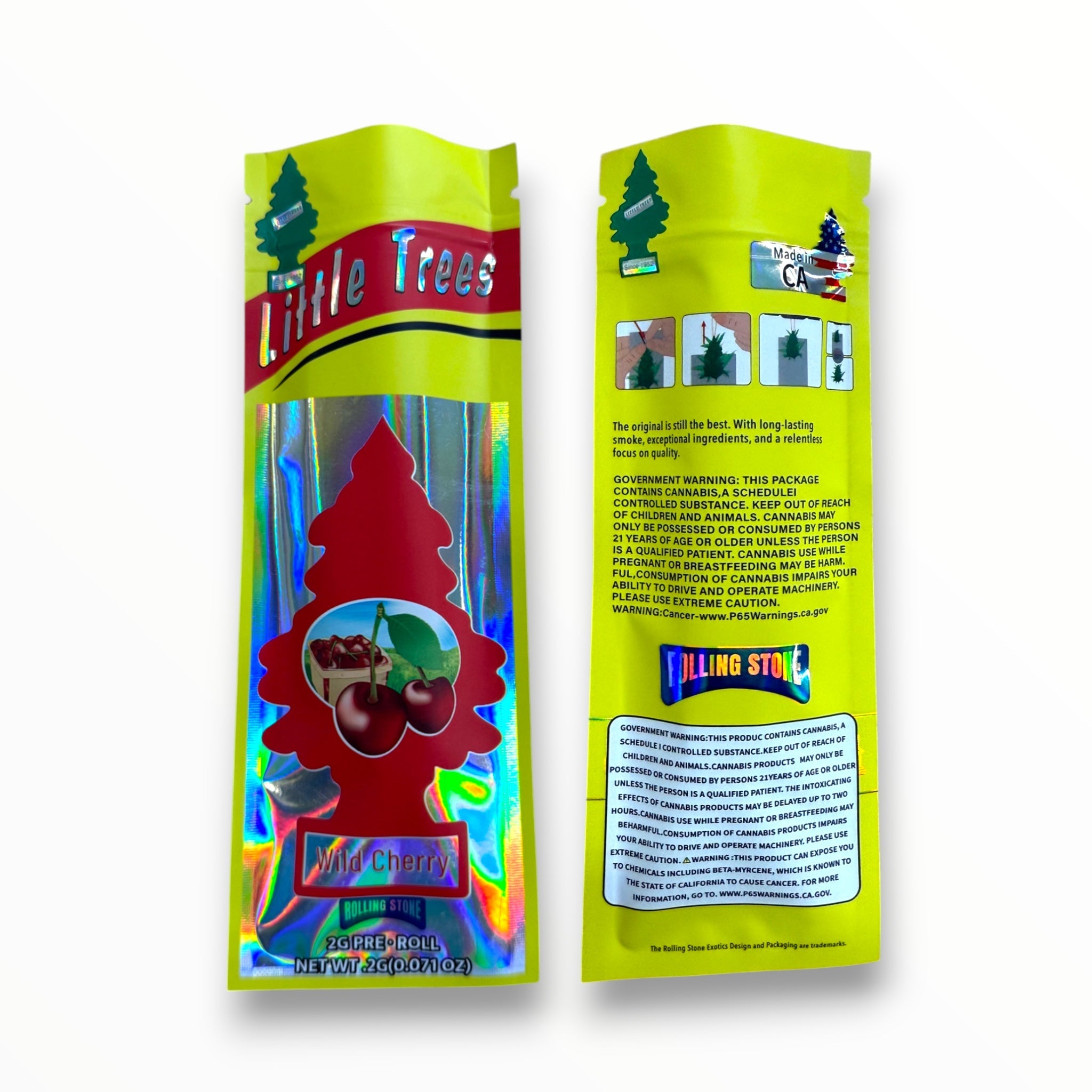 Little Trees Wild Cherry 2 Gram Pre Roll Packaging Net Wt. 2g(0.071oz) Holographic