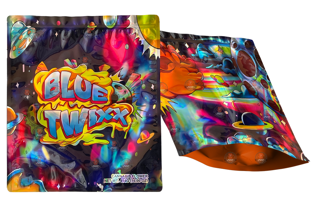 Blue Twix Mylar Bag (Large) 1 LBS - 16OZ (454g) Pound Bag Holographic