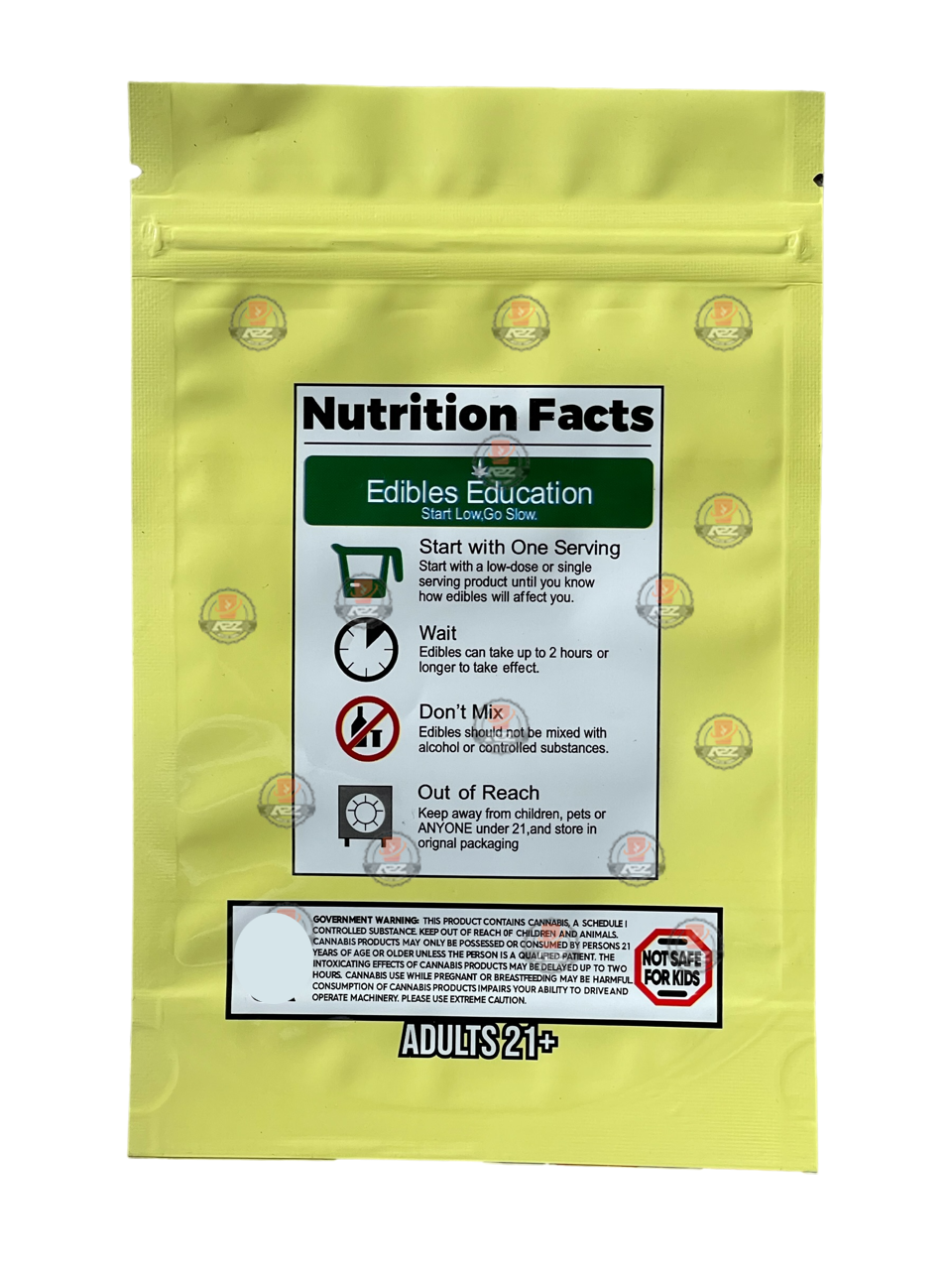 Banana Creme 600mg Mylar bags Empty Packaging Only