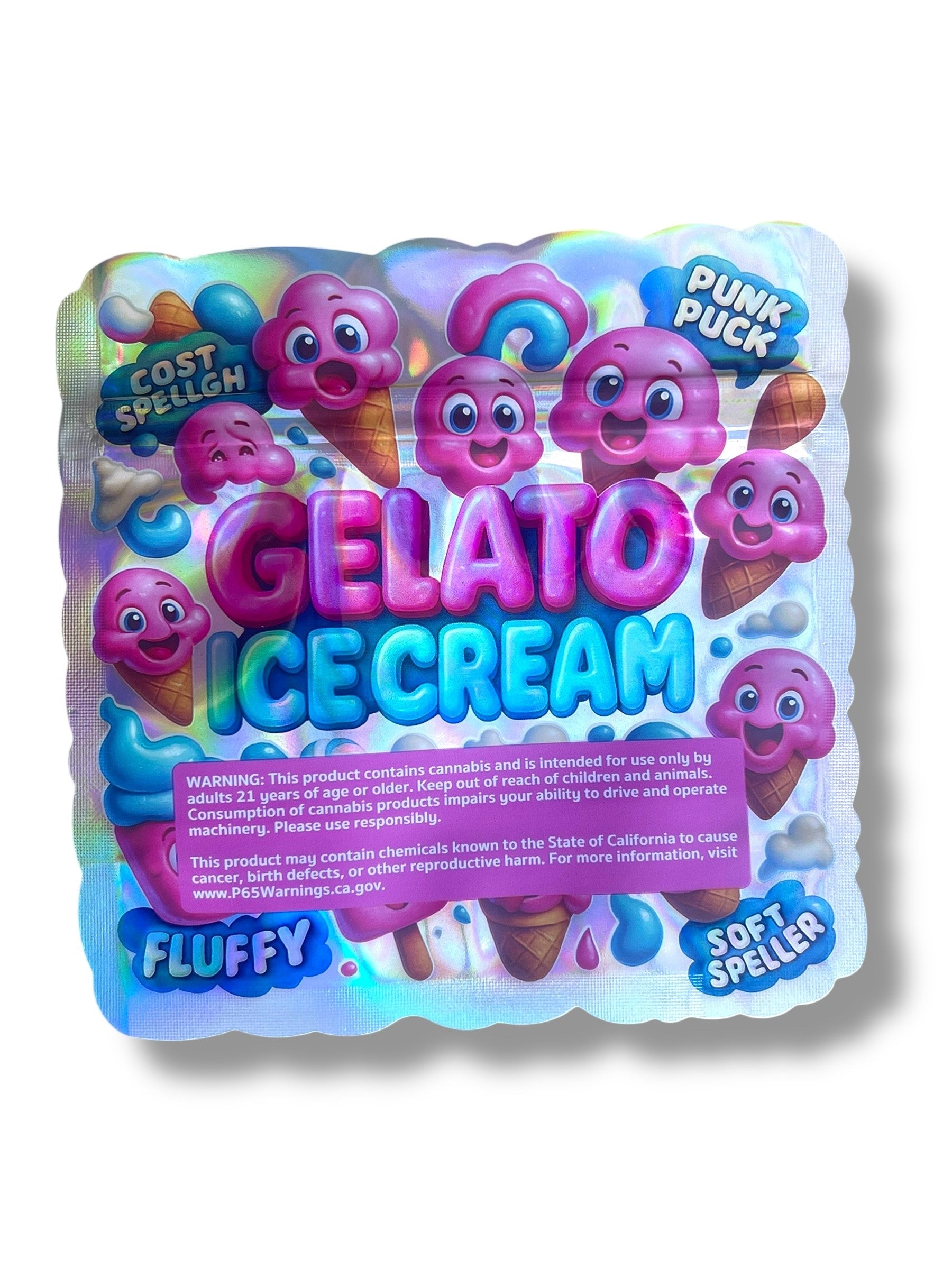 Gelato Ice Cream Mylar Bag 3.5g shape bag