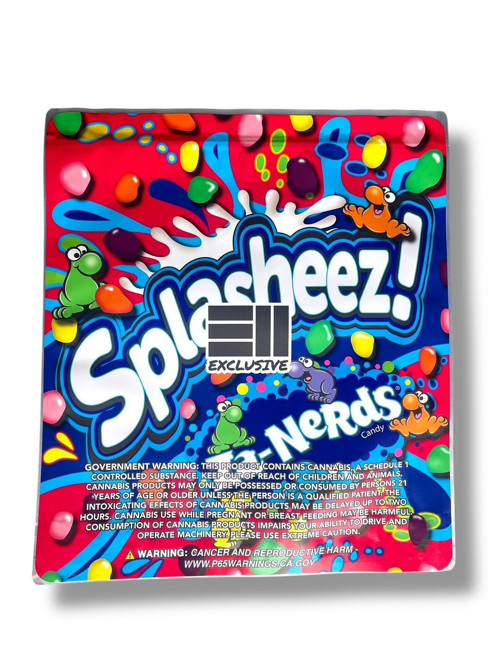 Splasheez Za-Nerds Combo Sticker Mylar Bags | Stand-Up 16oz, 1oz & 3.5g