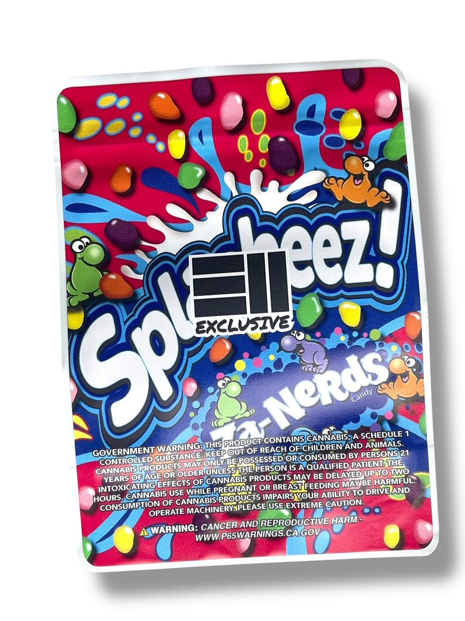 Splasheez Za-Nerds Combo Sticker Mylar Bags | Stand-Up 16oz, 1oz & 3.5g