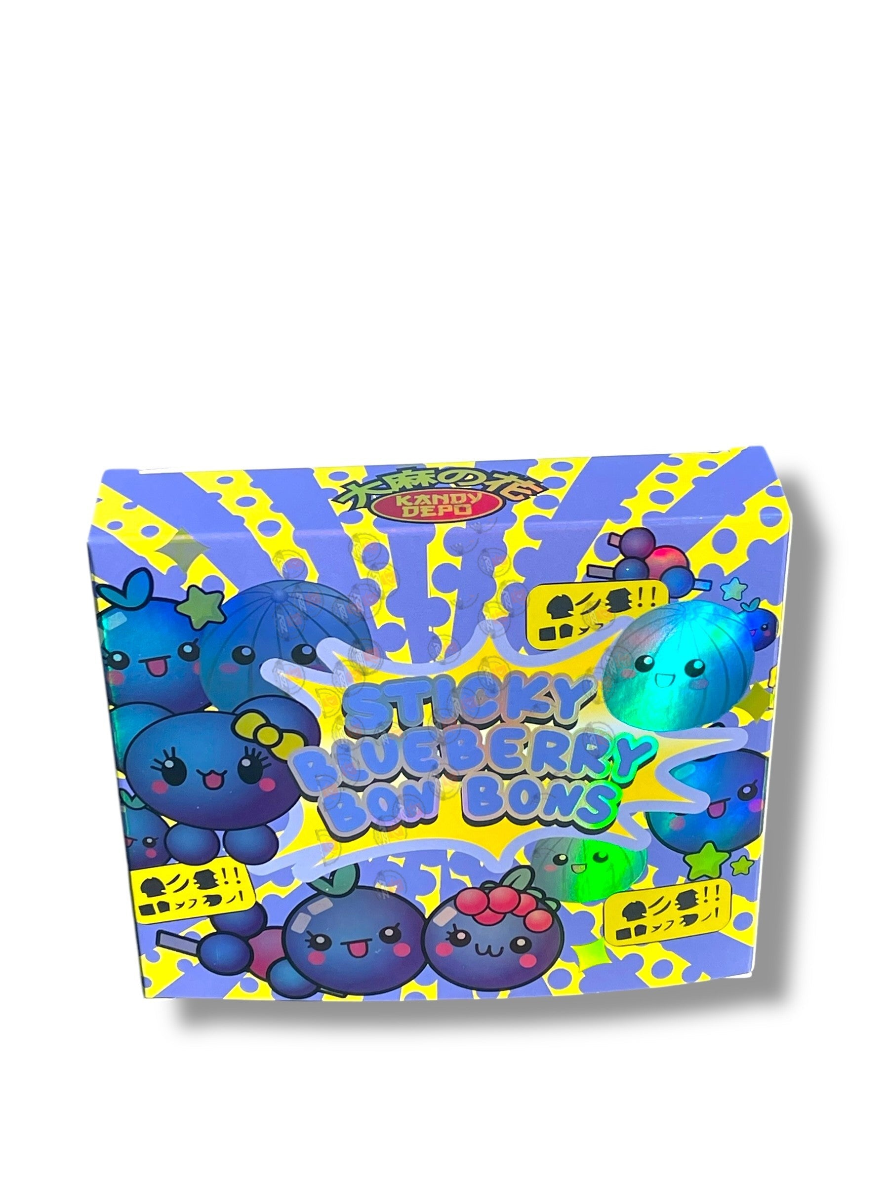 Kandy Depo Sticky Blueberry Bon Bons Mylar Bags with Boxes 3.5g Box Packaging Holographic