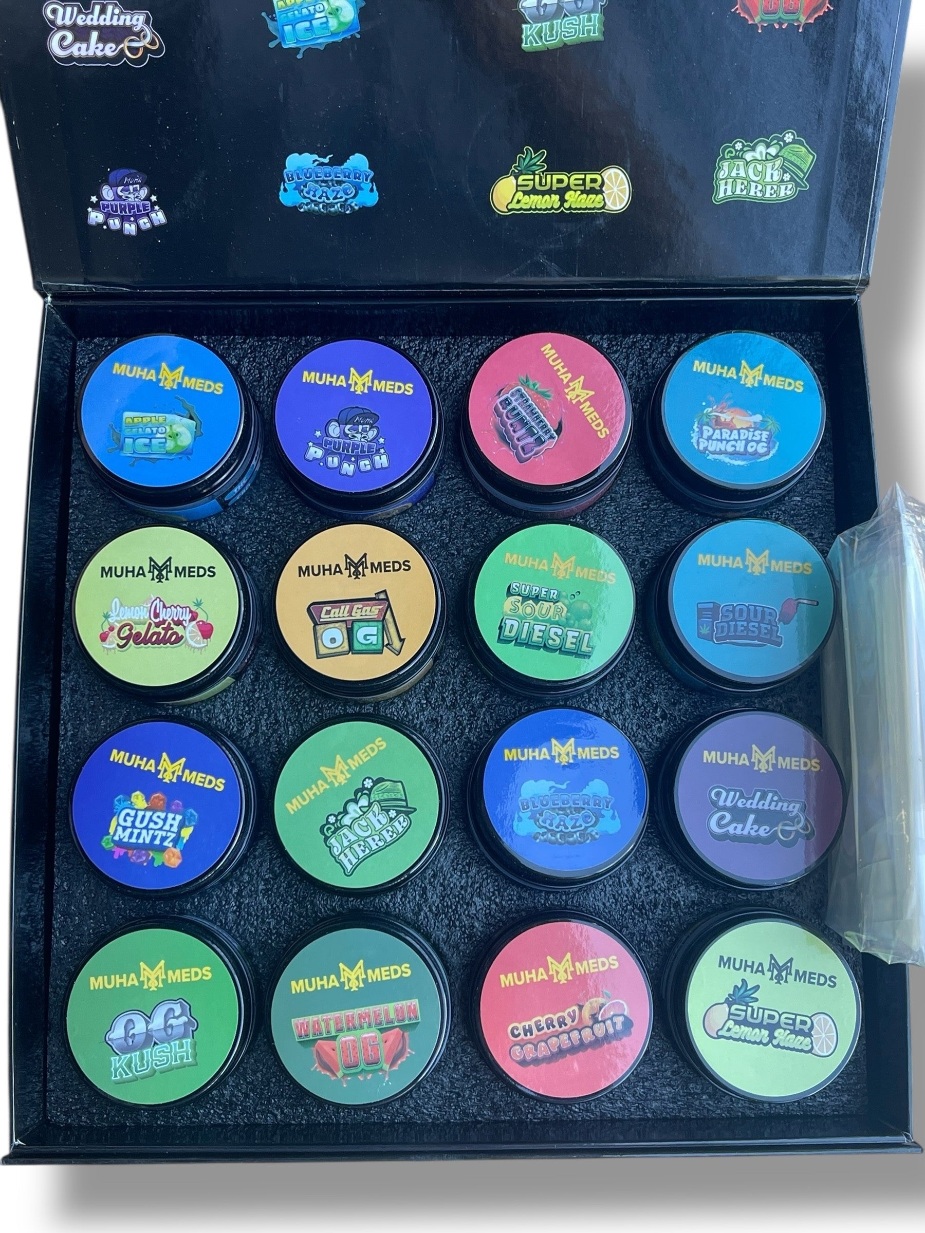 Muhameds Variety Pack 16-1oz Jars in a box Live Resin (wax)