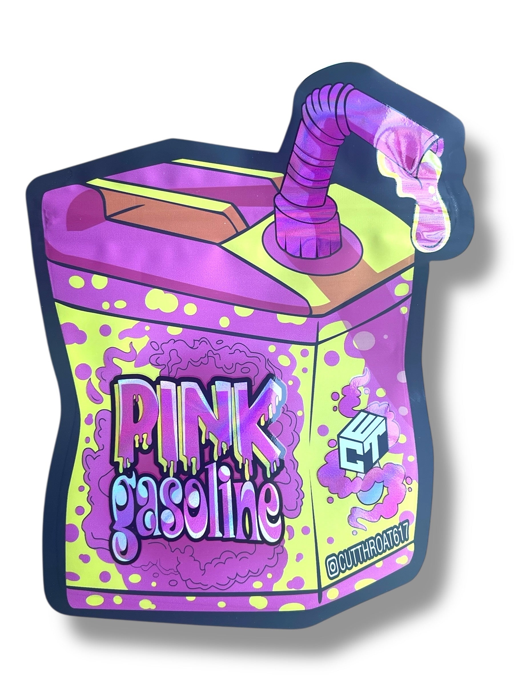Pink Gasoline 3.5g Mylar Bag- Packaging Only Juice box