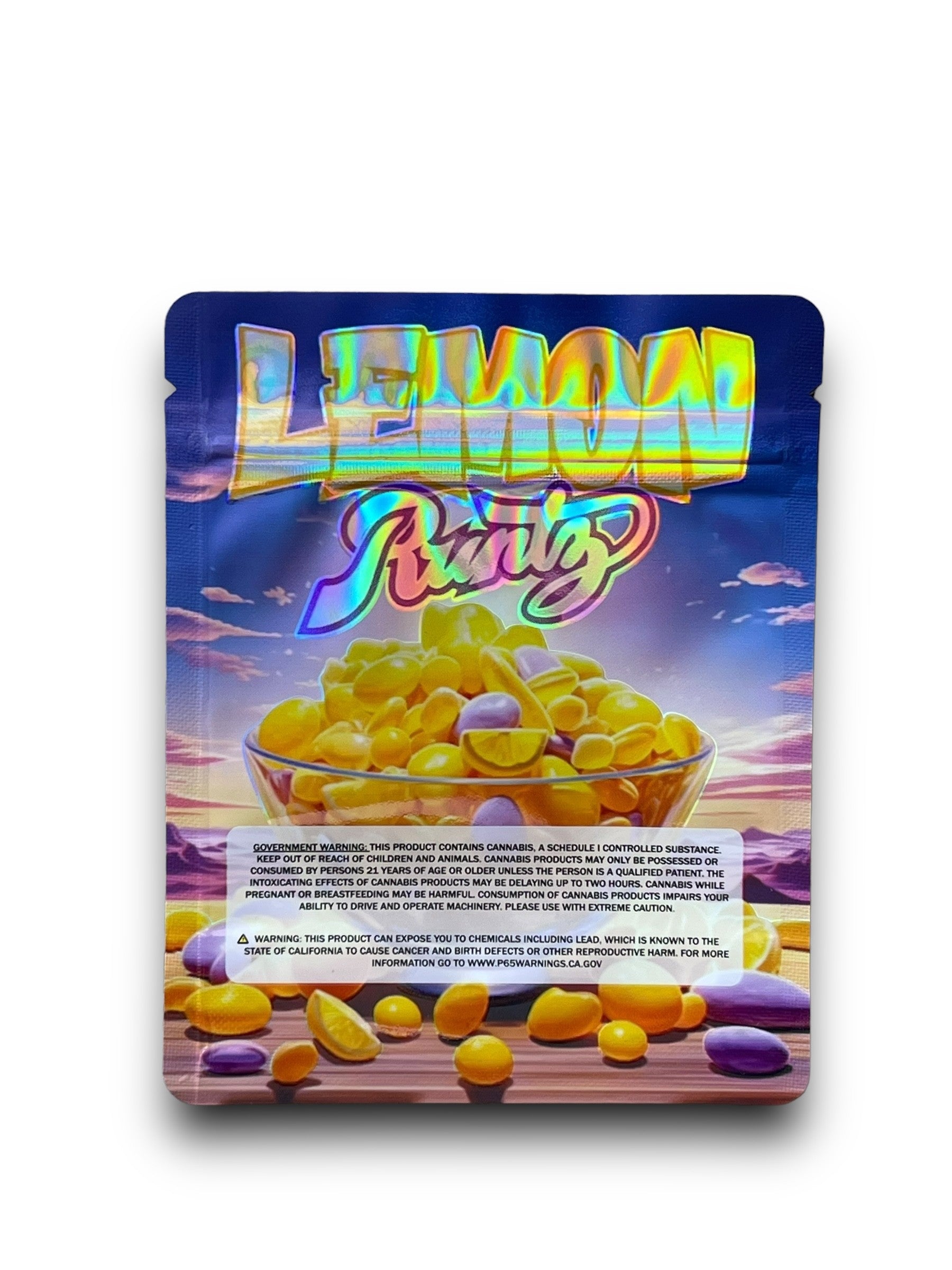 Lemon 3.5G Mylar Bags Holographic