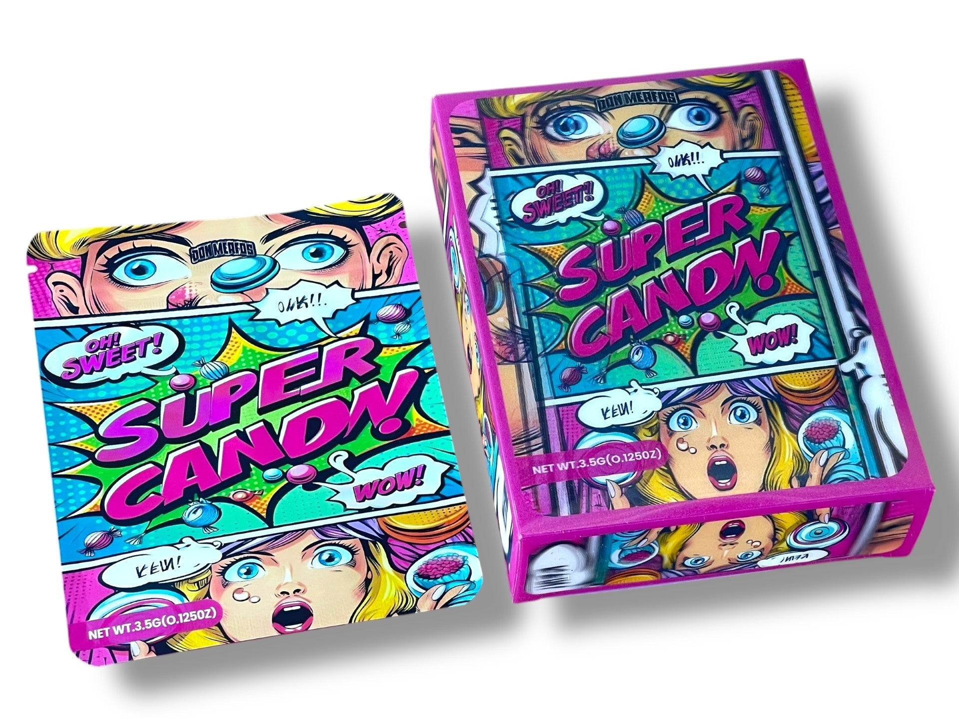 Don Merfos Super Candy 3D Box and Bags 3.5g Box Packaging Holographic
