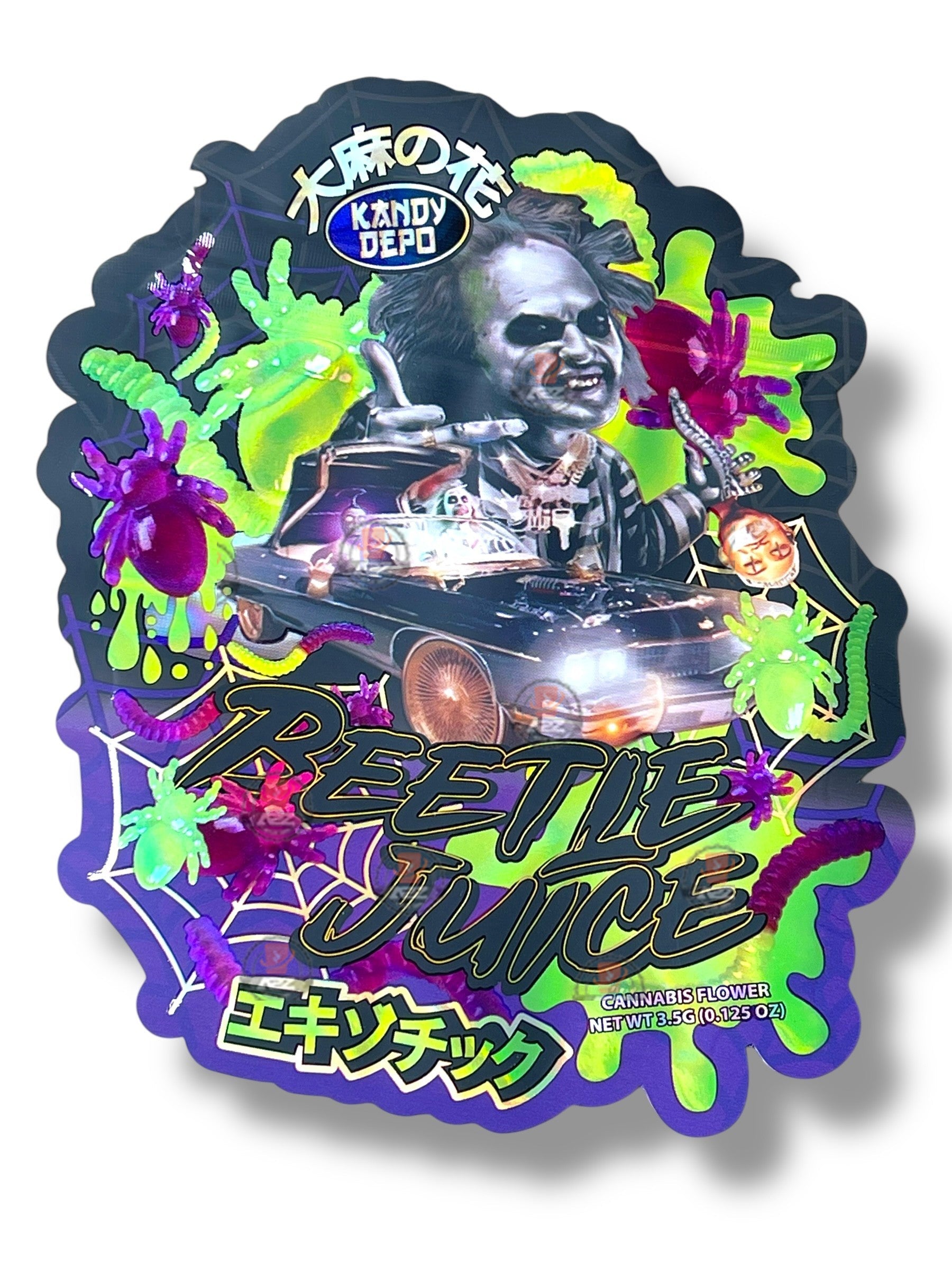 Beetle Juice Kandy Depo Mylar Bag 3.5g shape bag