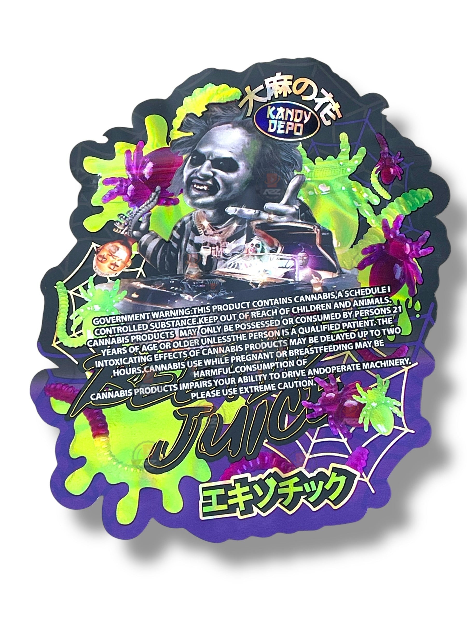 Beetle Juice Kandy Depo Mylar Bag 3.5g shape bag