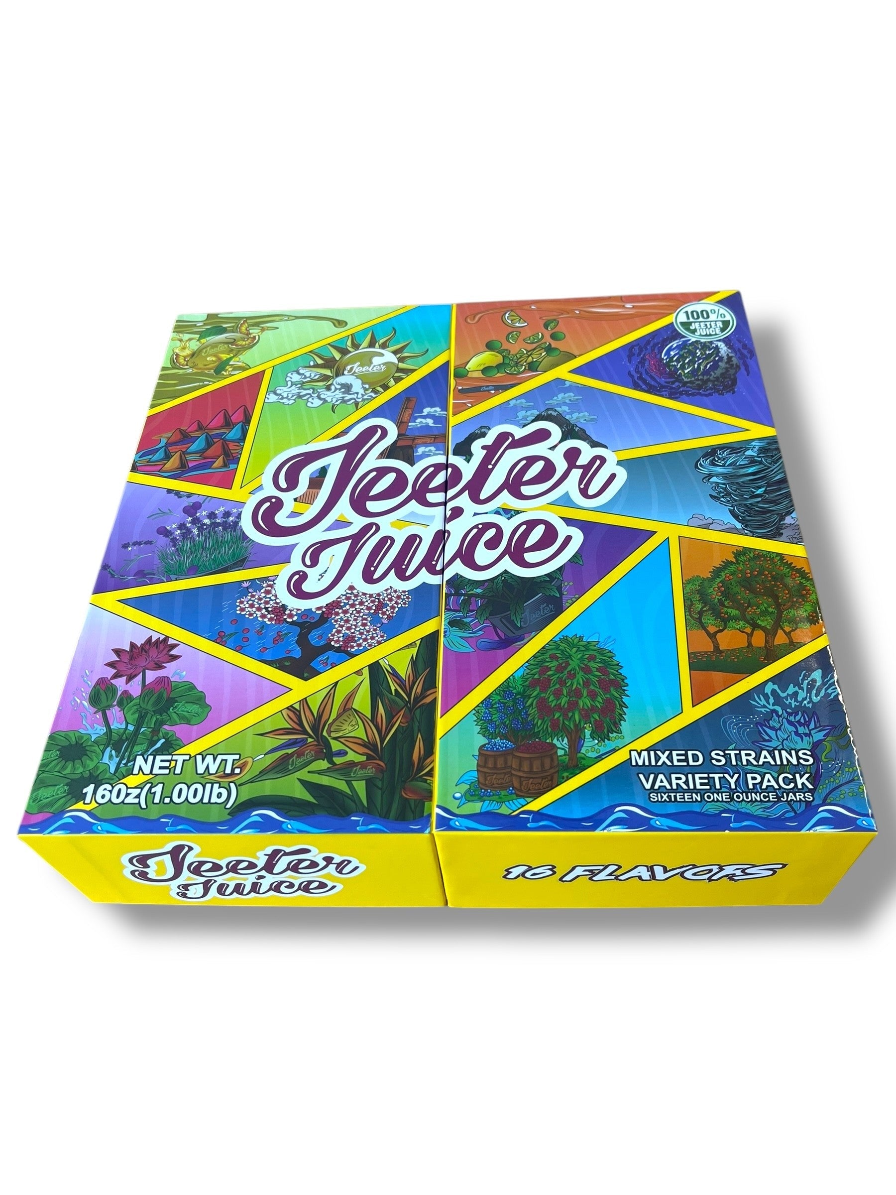 Jeeter Juice Variety Pack 16-1oz Jars in a box Live Resin Empty Jars