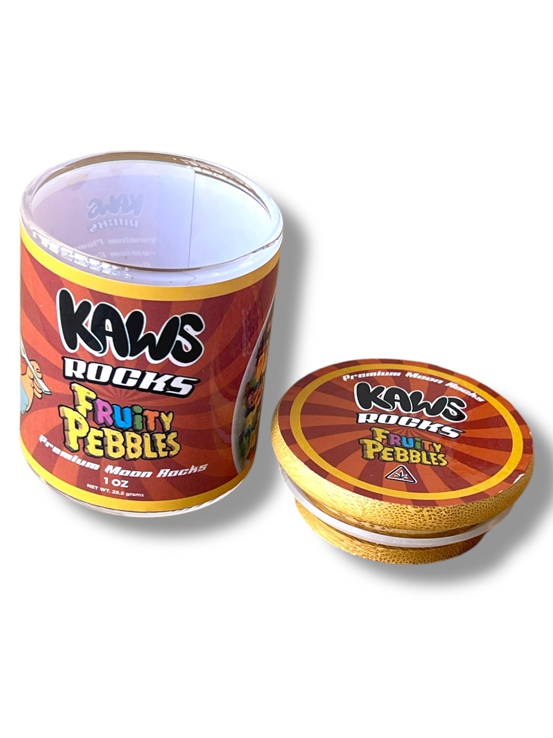 Kawz Moon Rocks Cereal Edition 1oz Glass Jars - Varity Pack 16 Strains in box Empty Jars