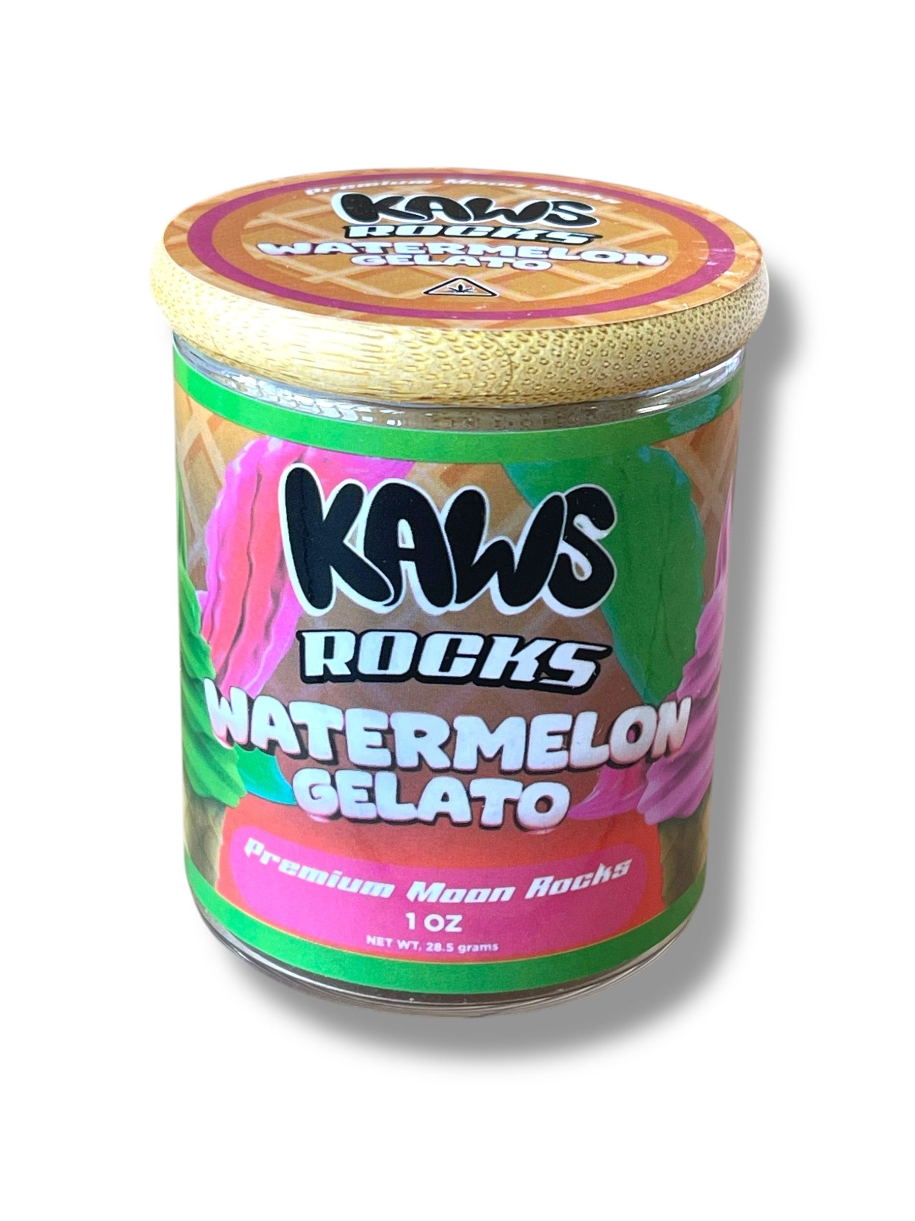 Kawz Moon Rocks Gelato Edition 1oz Glass Jars - Varity Pack 16 Strains in box Empty Jars