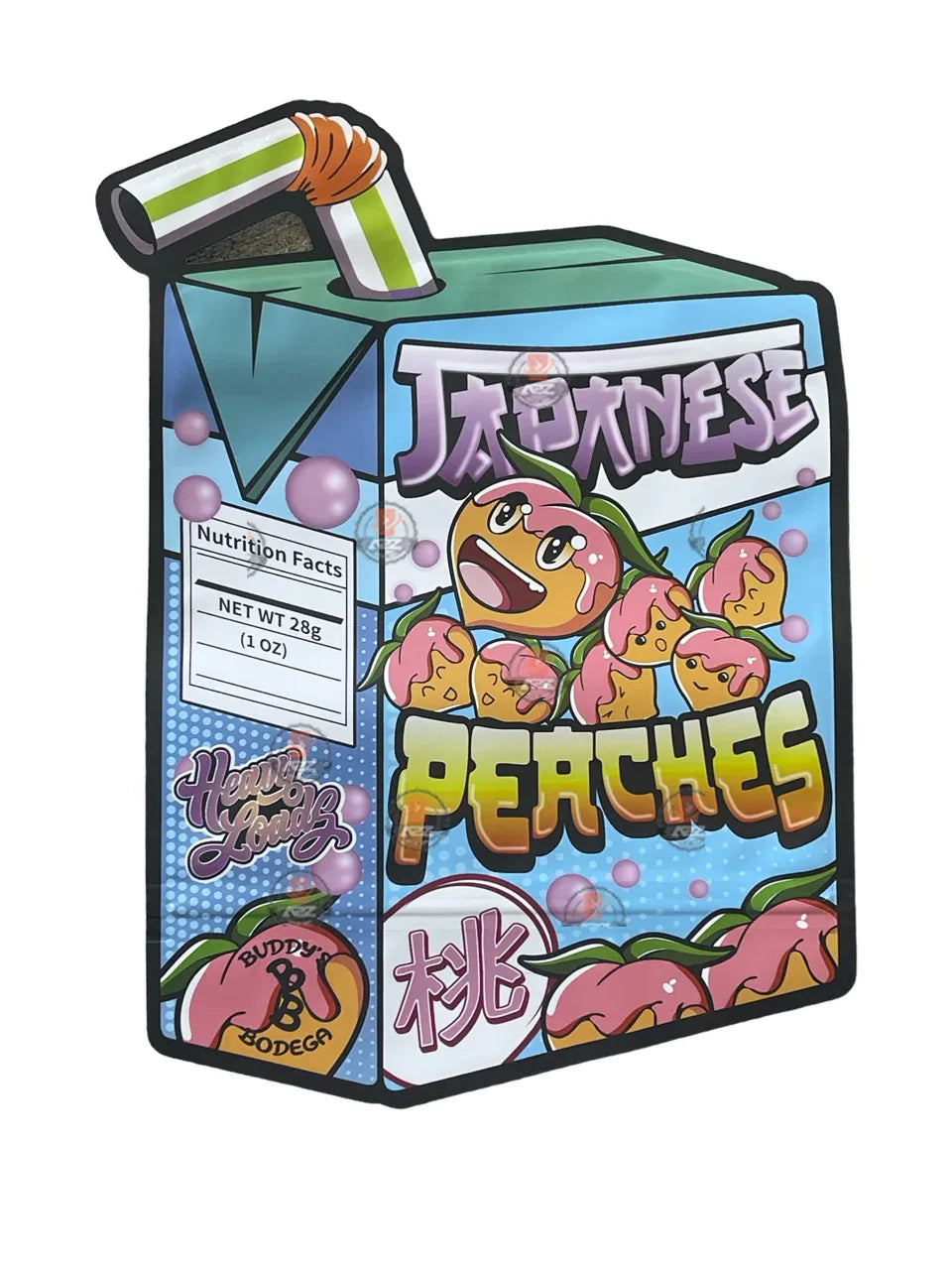 Japanese Peaches Mylar Bag 1 OZ 28G (50 Count) - Black Unicorn Hub