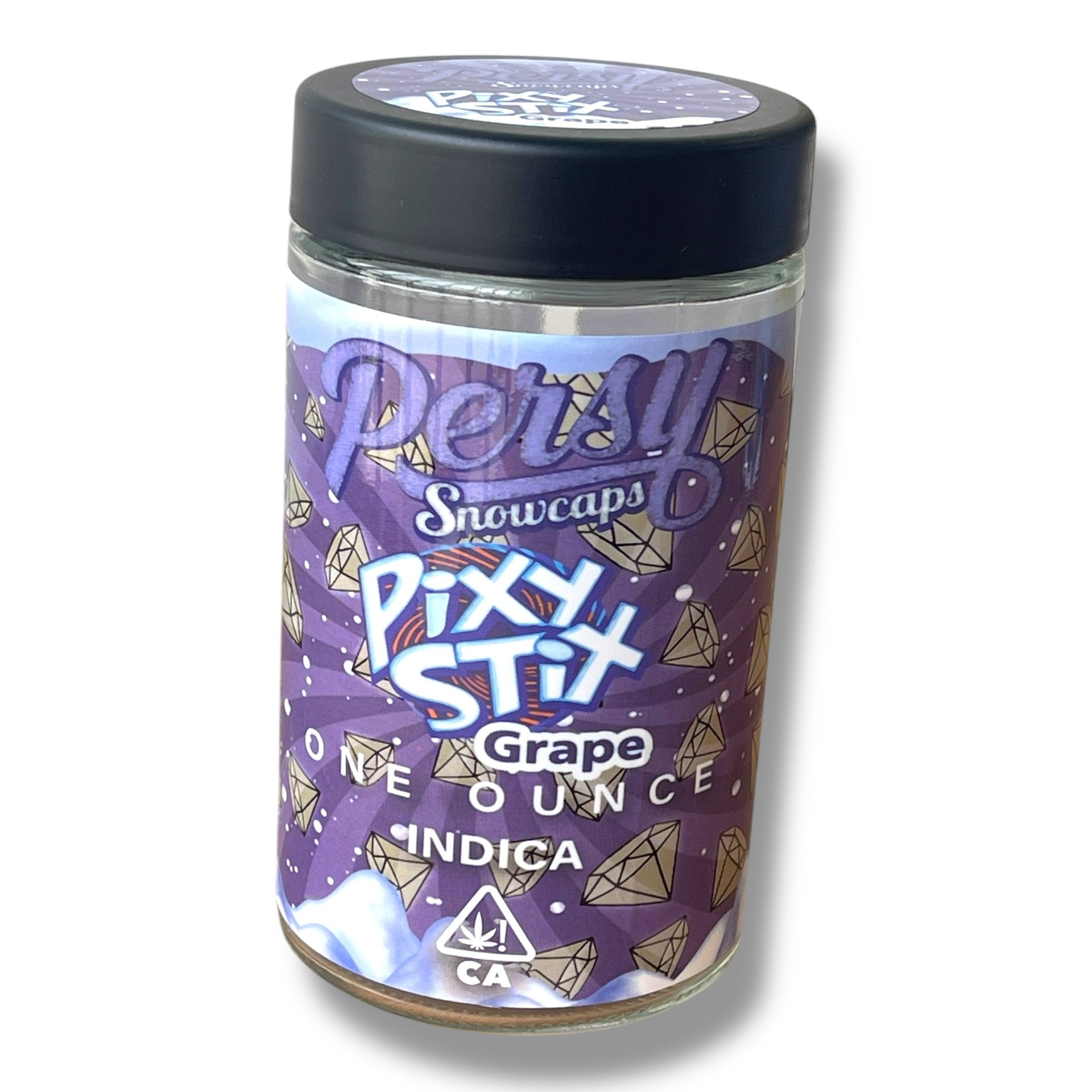 Persy Snowcaps Candy Edition 16-1oz Glass Jars - Varity Pack 16 Flavors in box 1 pound -Empty Jars