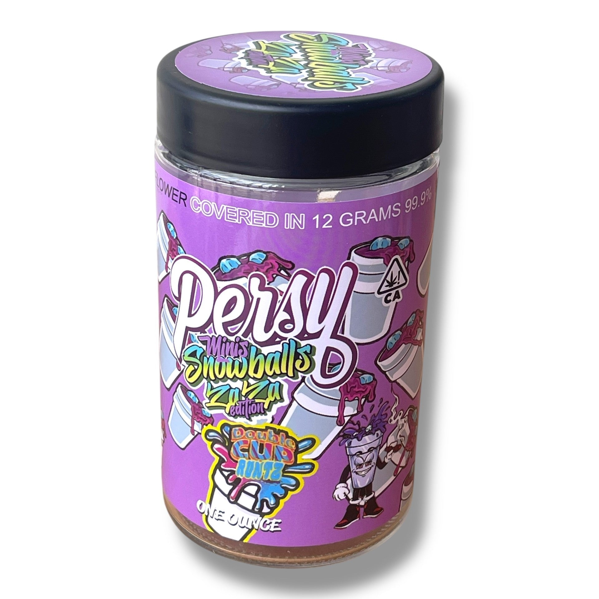 Persy Mini Snowballs Zaza Edition 16-1oz Glass Jars - Varity Pack 16 Flavors in box 1 pound empty jars