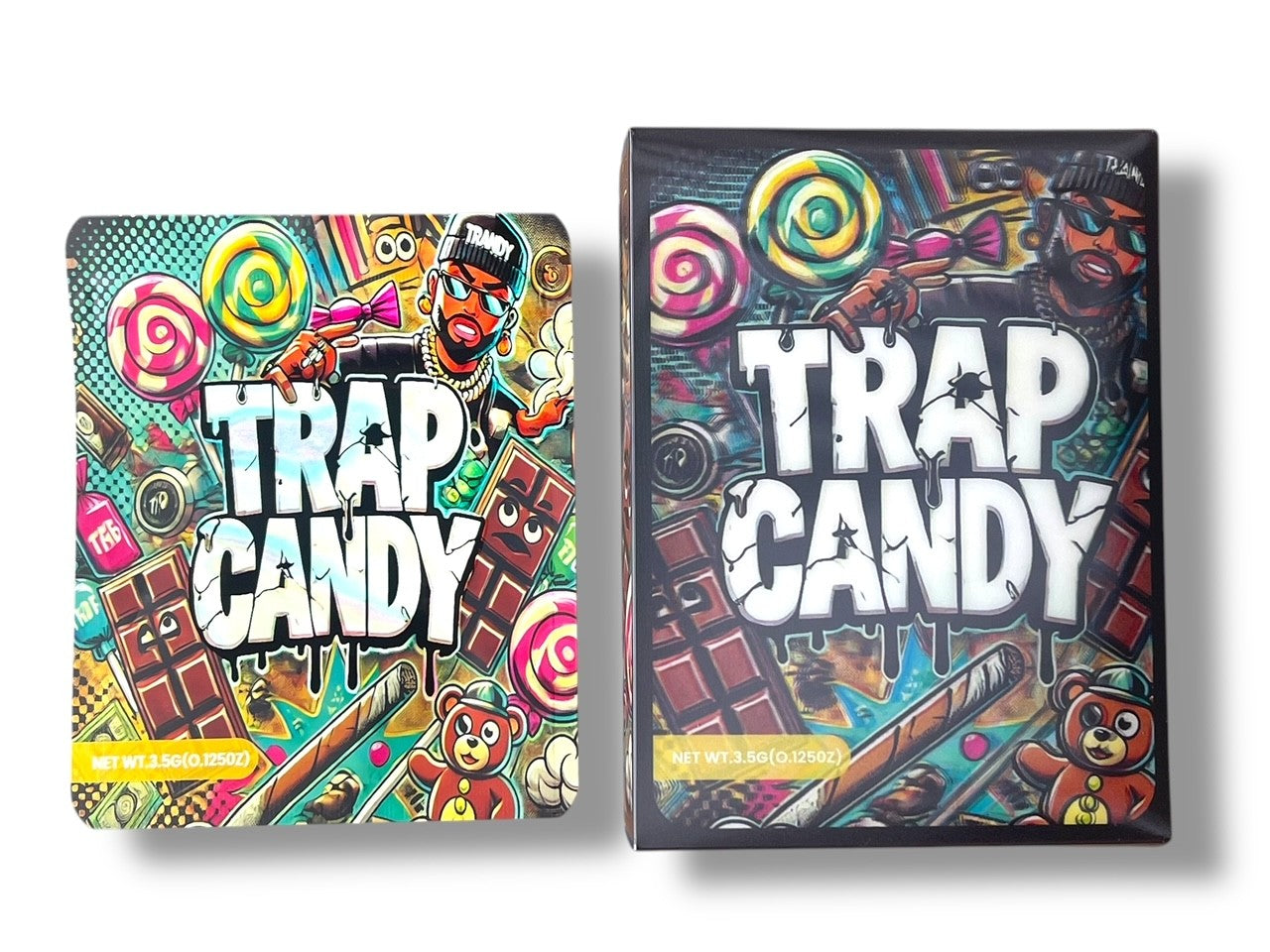 Trap Candy 3D Box and Bags 3.5g Box Packaging Holographic
