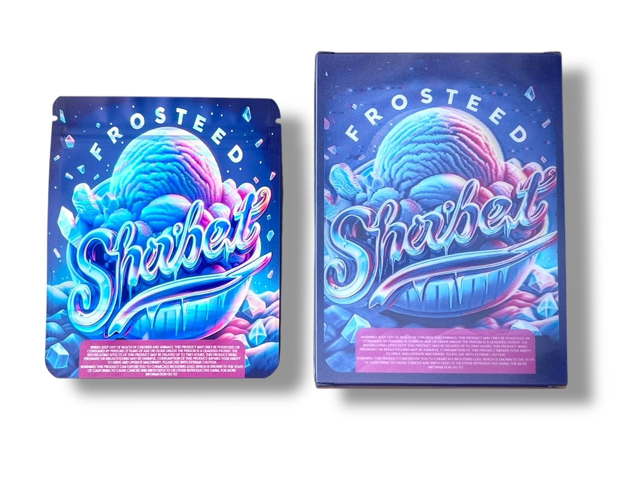 Frosted Sherbet 3D Box and Bags 3.5g Box Packaging Holographic