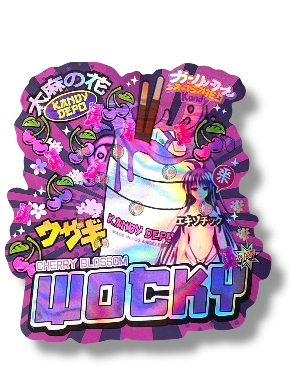 Wocky Kandy Depo Mylar Bags with Boxes 3.5g Box Packaging Holographic