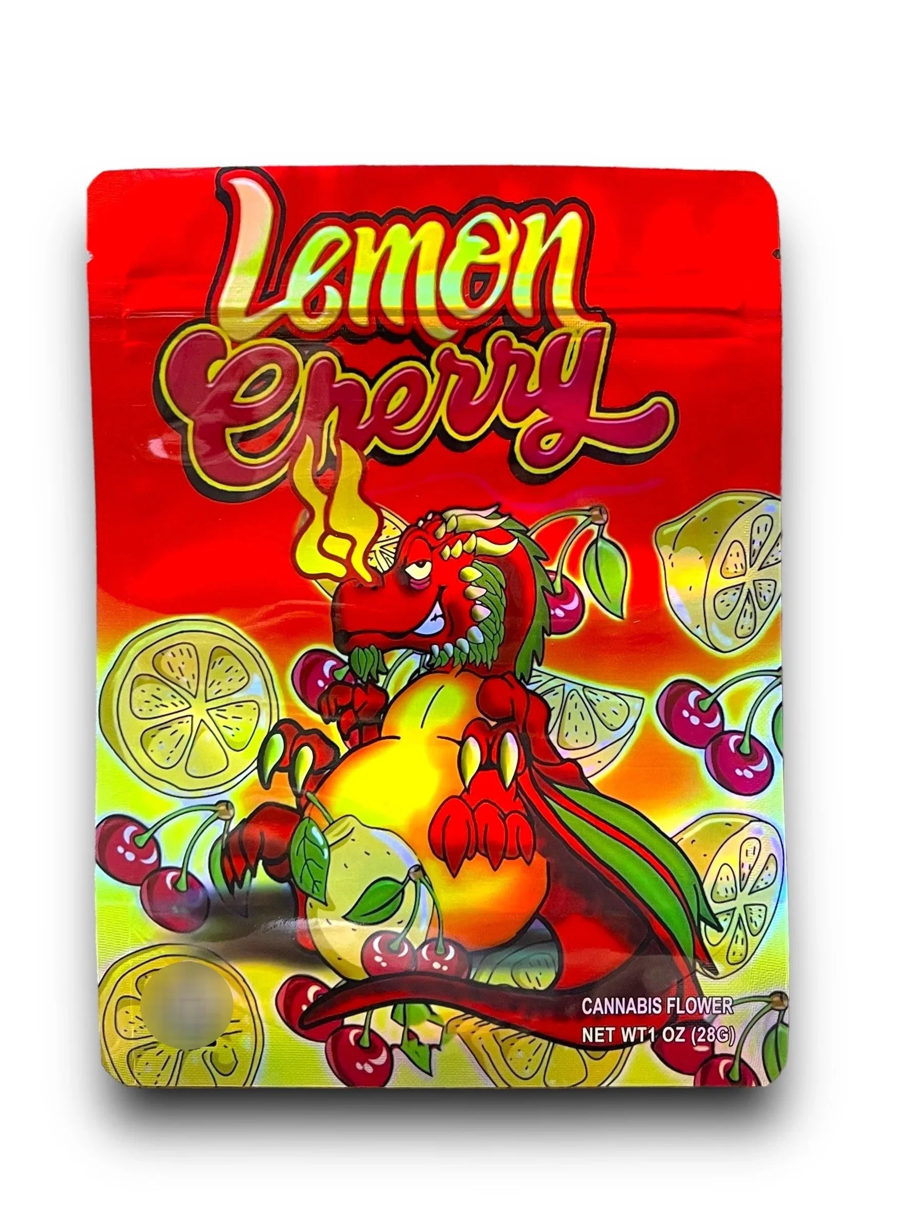 Lemon Cherry 1 OZ 28G Mylar empty Mylar bag 1 ounce (50 Count) - Black Unicorn Hub